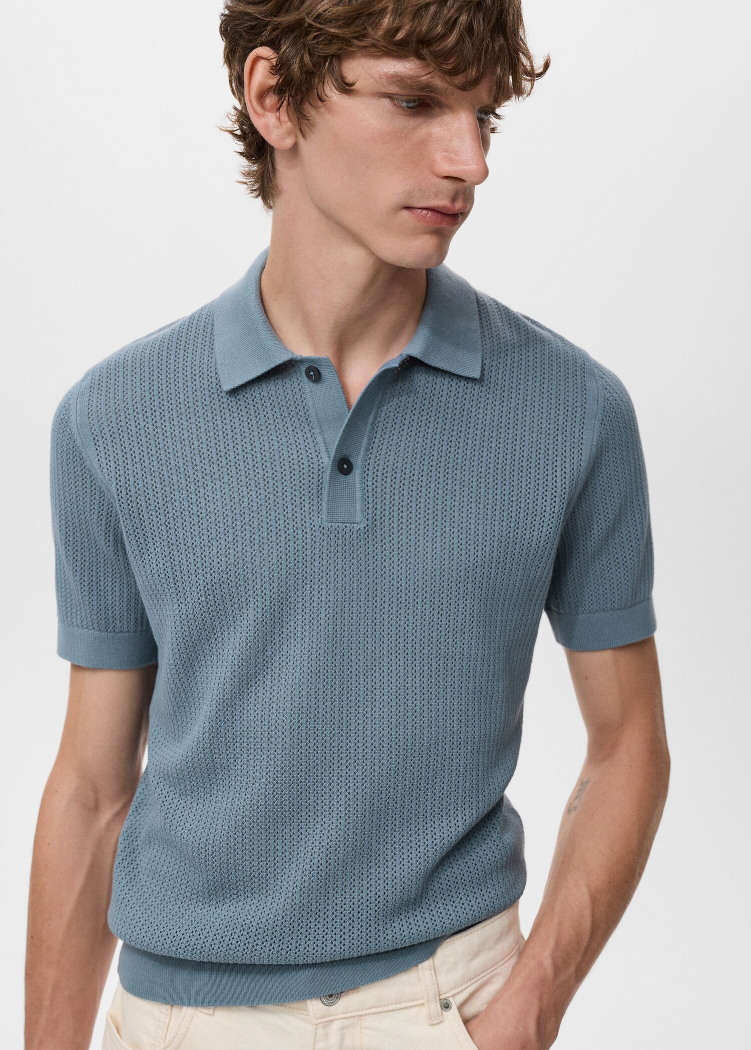 Katoenen ajour poloshirt - Detail van het artikel 6
