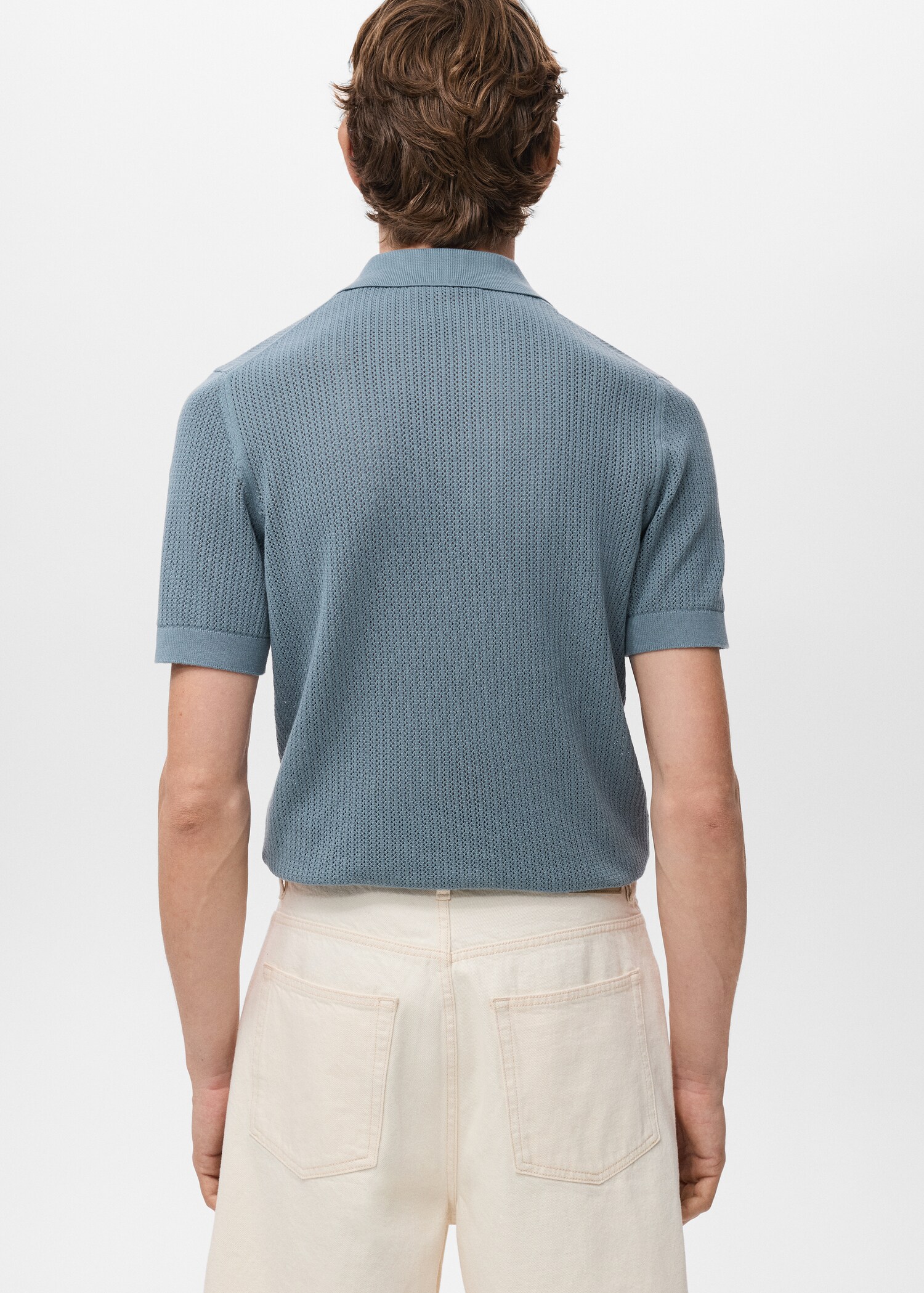 Katoenen ajour poloshirt - Achterkant van het artikel
