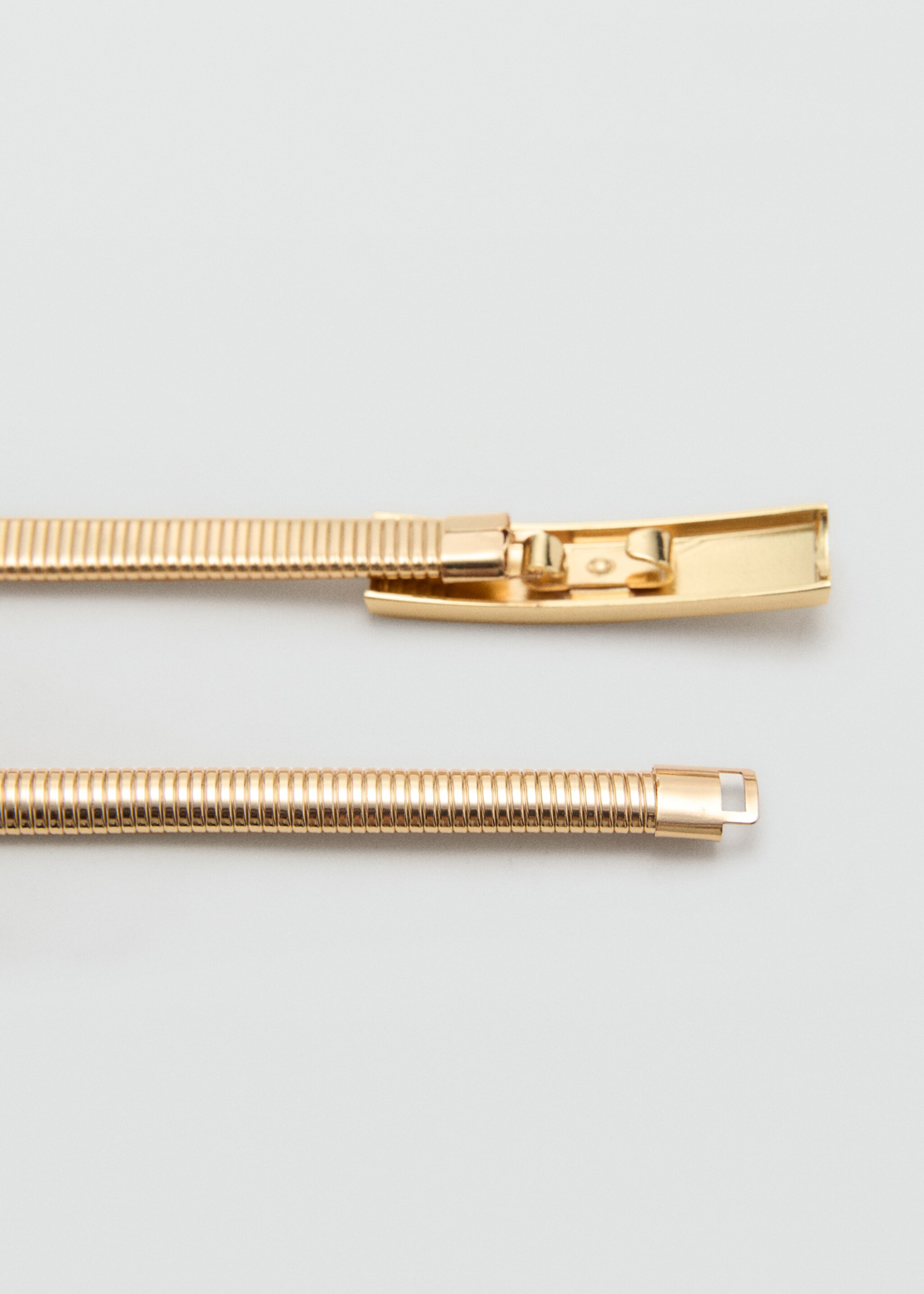 Skinny metal belt - Details of the article 2, Gold. Ref: 17047763-00.
