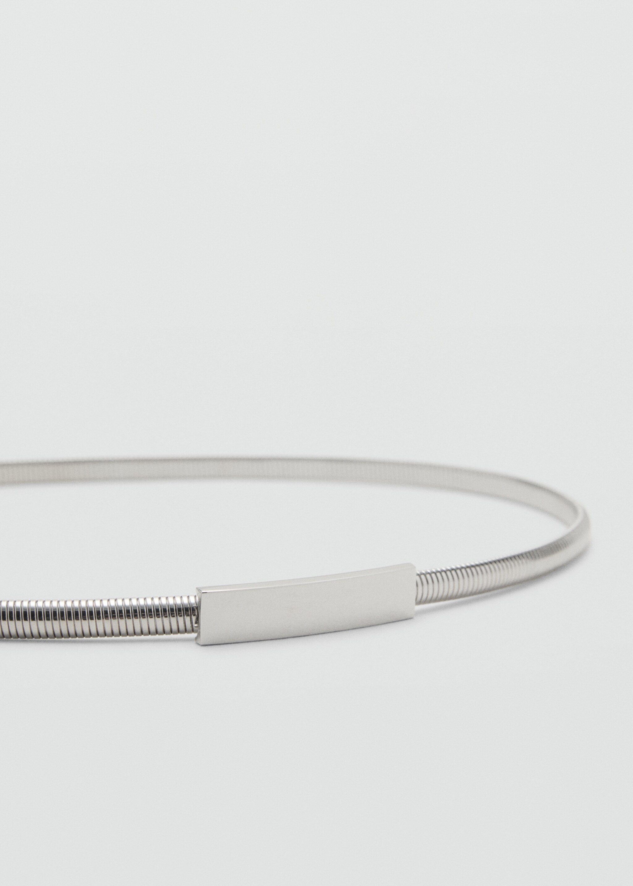 Skinny metal belt - Medium plane, Silver. Ref: 17047763-00.