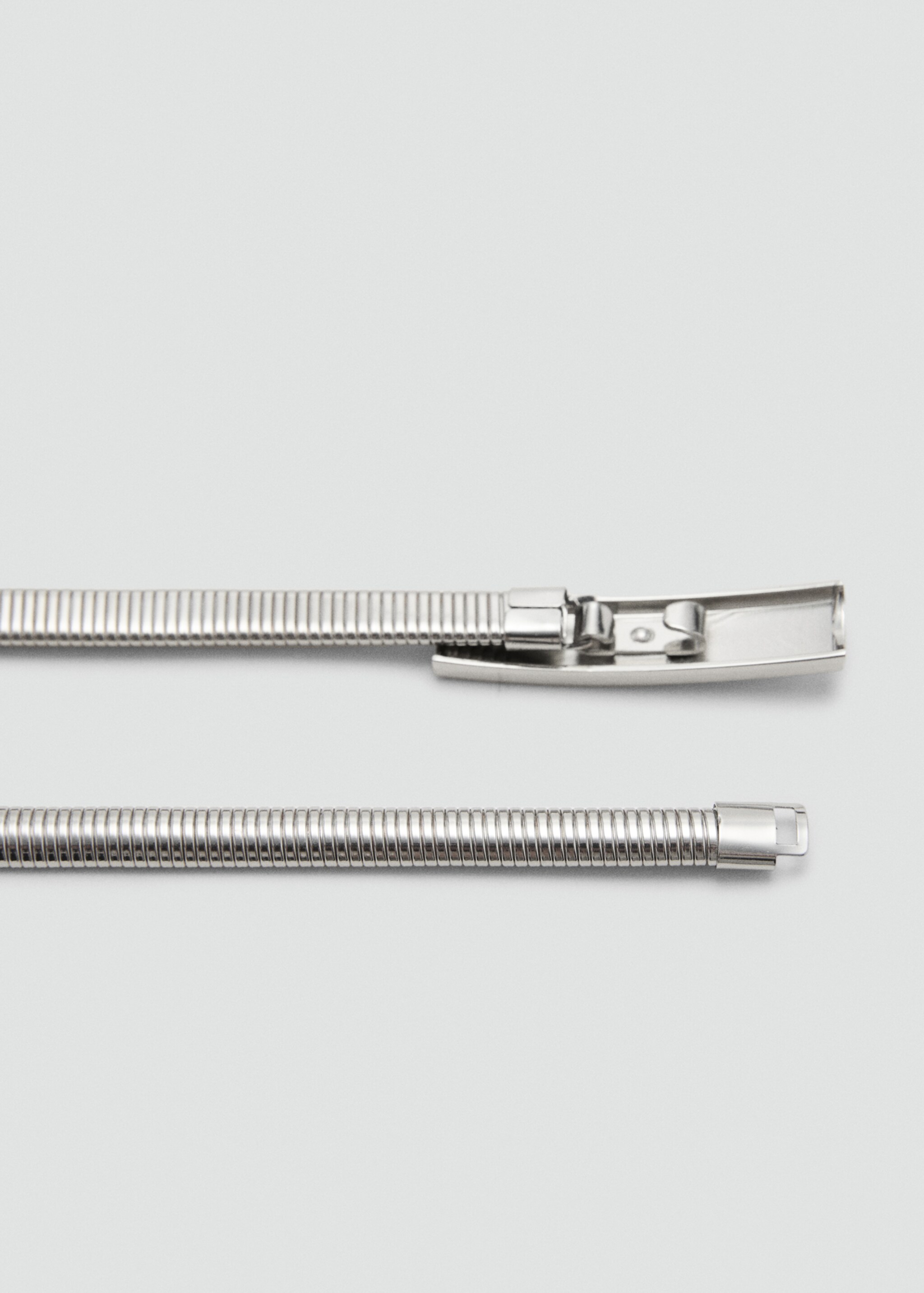 Skinny metal belt - Details of the article 2, Silver. Ref: 17047763-00.