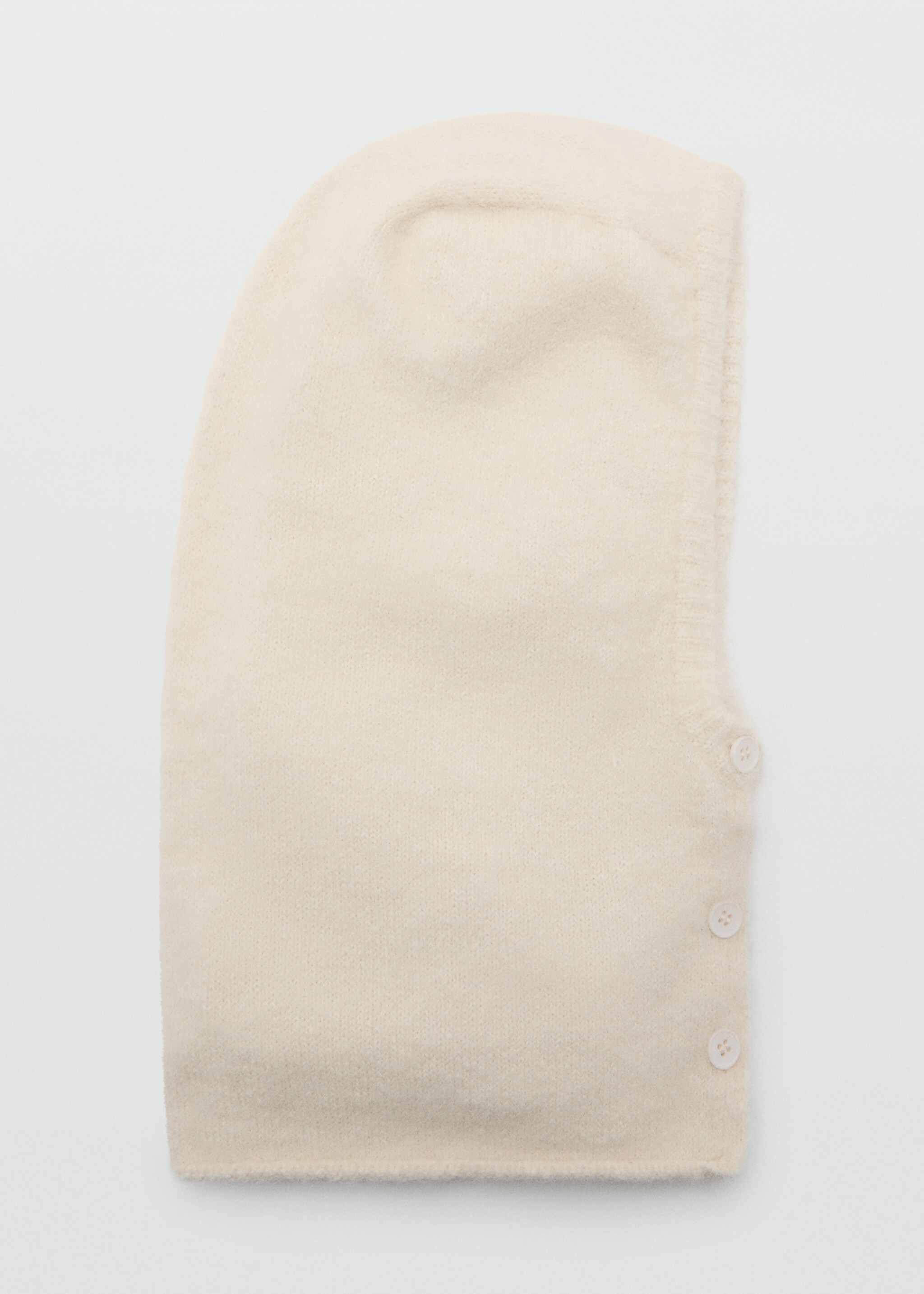 Cagoule maille boutons - Article sans modèle, Écru. Ref: 17047765-00.
