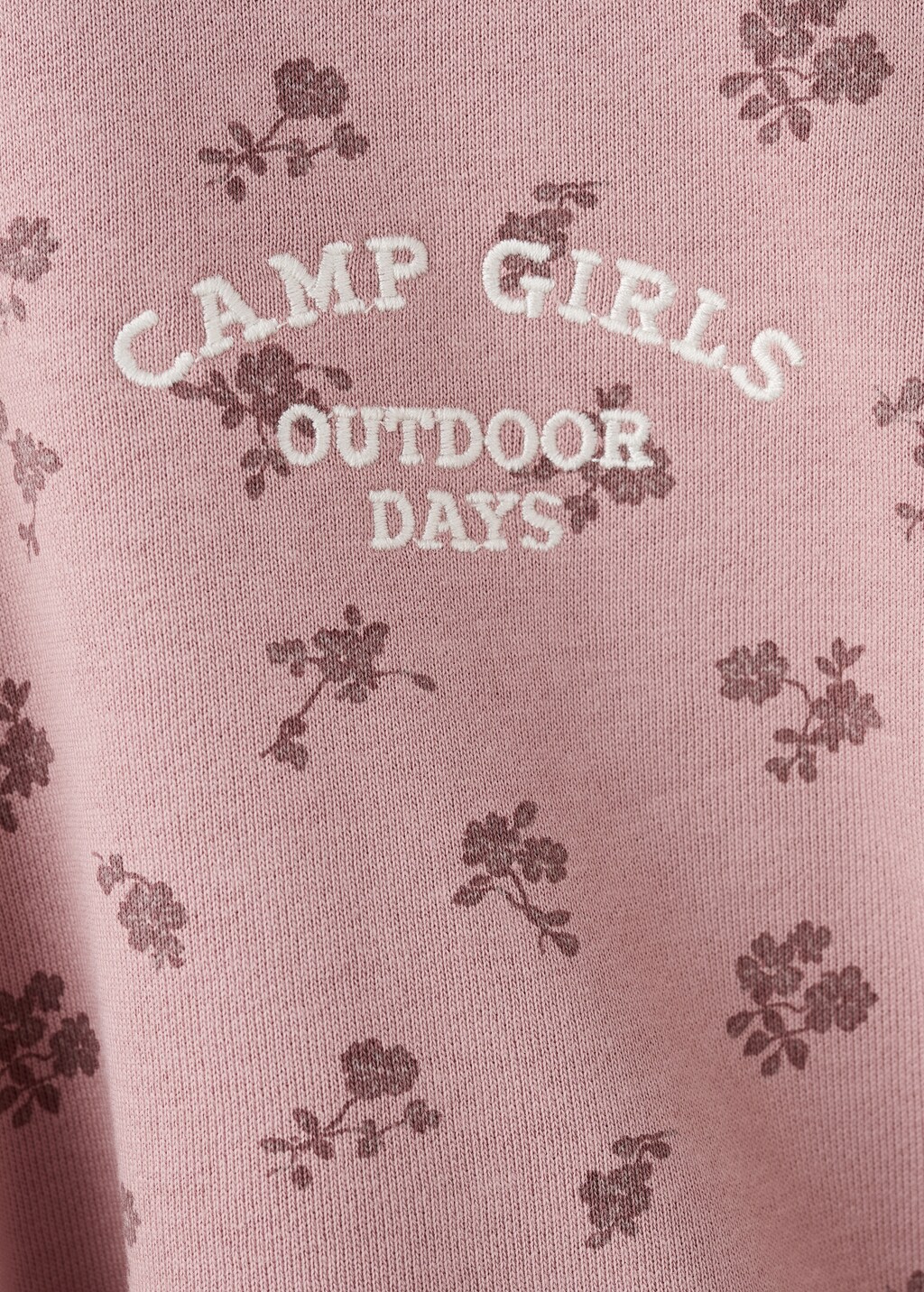 Embroidered sweatshirt with floral pattern