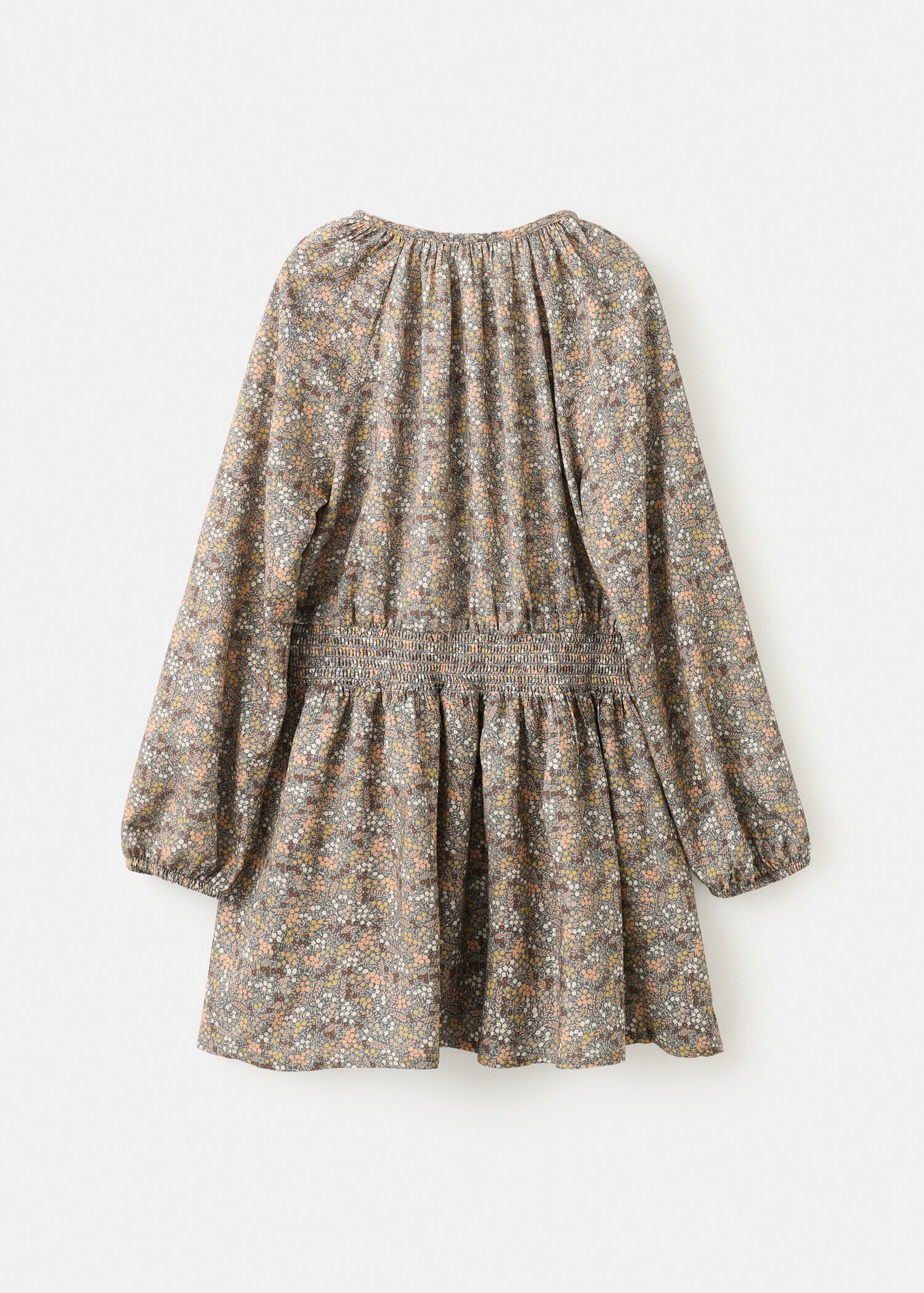 Florales Kleid mit Raffdetails - Rückseite des Artikels