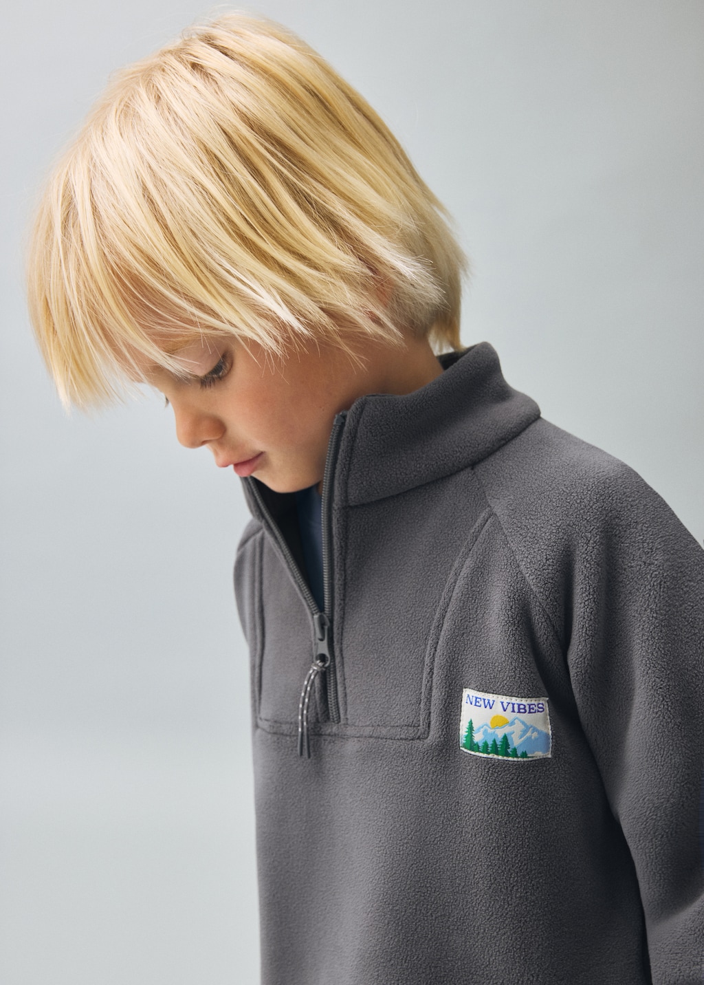 Zip-up fleece sweatshirt