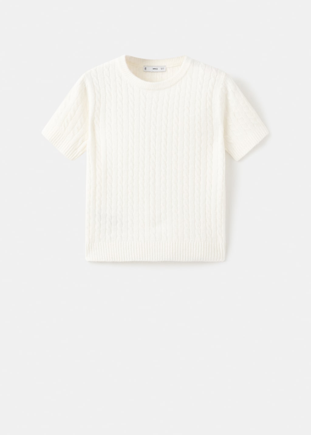 Mango Short-sleeved cable-knit sweater