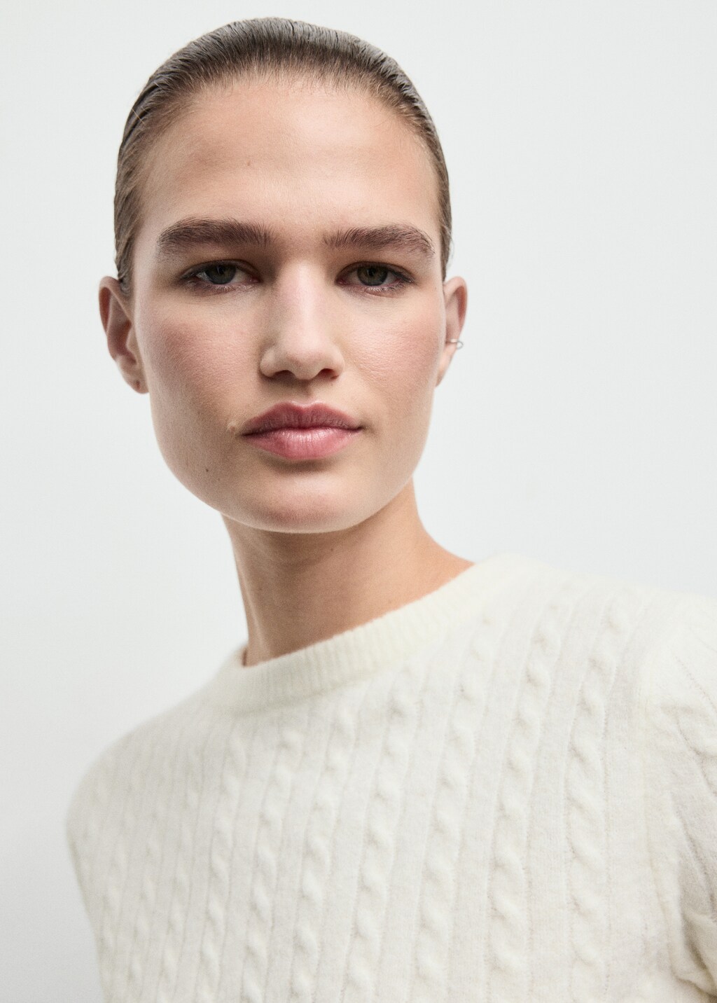 Mango Short-sleeved cable-knit sweater