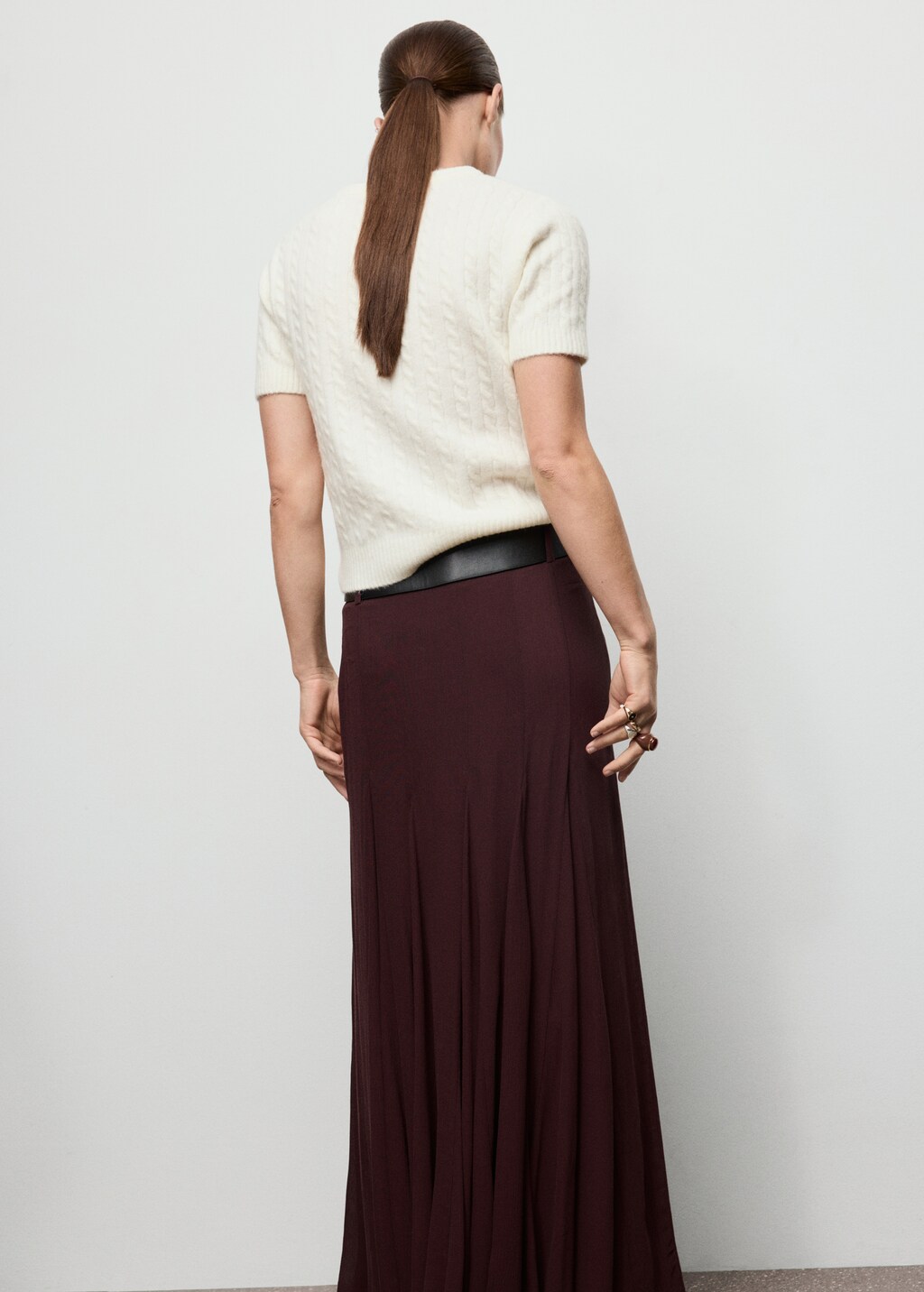 Mango Short-sleeved cable-knit sweater