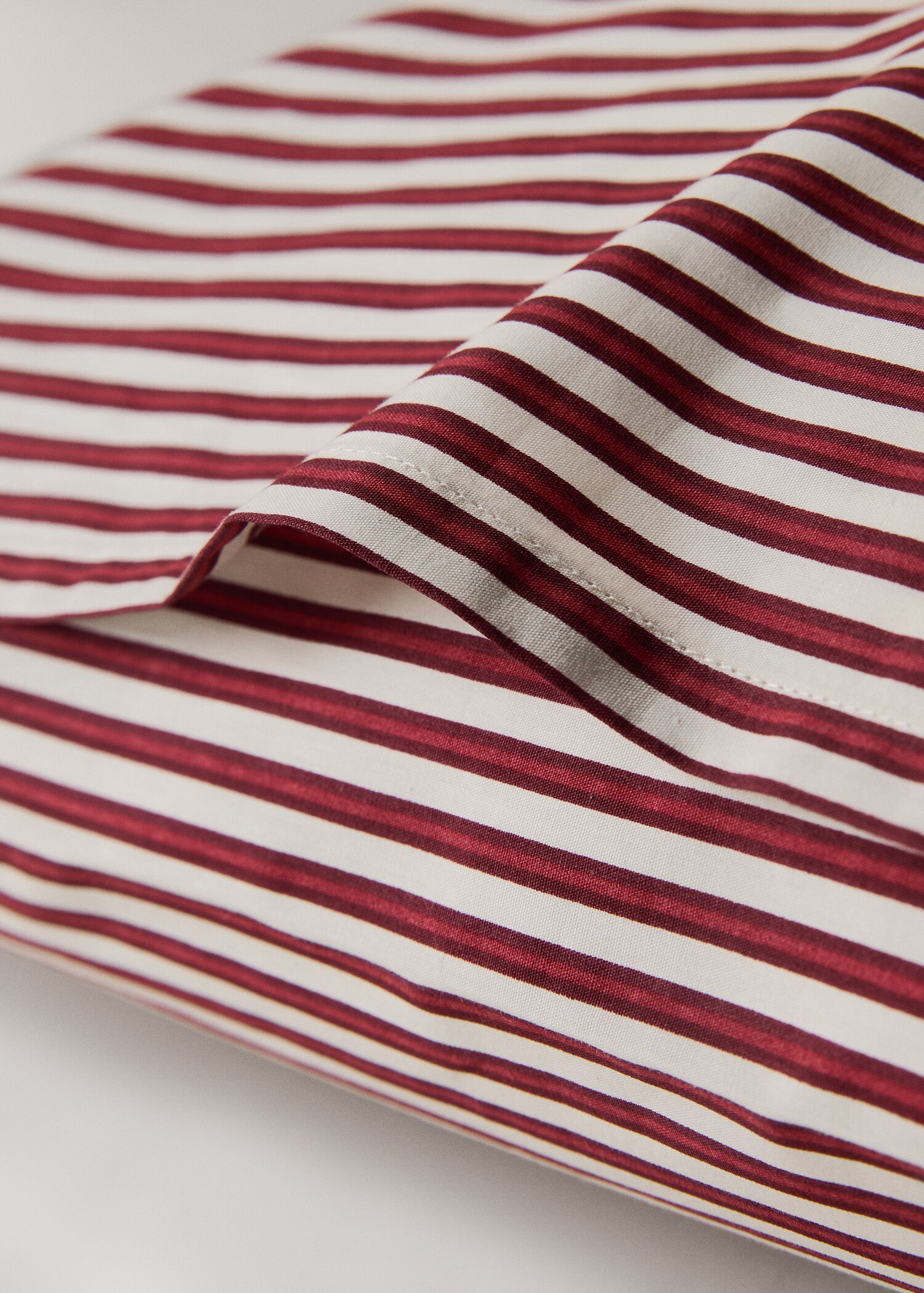 Reversible percale cotton striped pillowcase 50x75cm - Details of the article 3