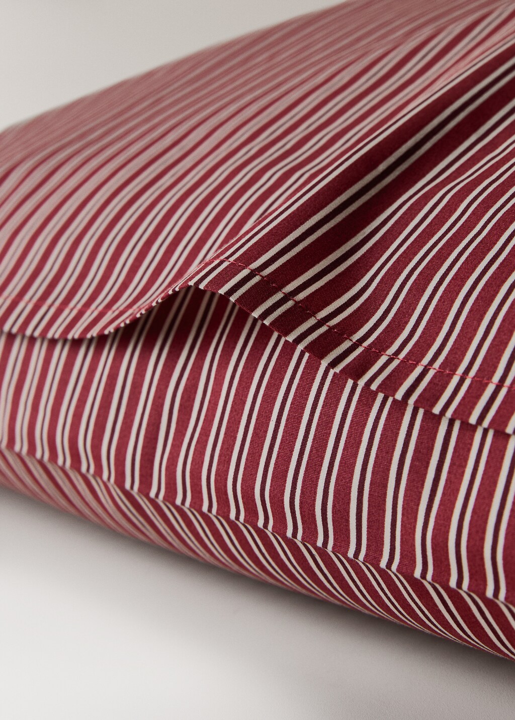 Reversible percale cotton striped pillowcase 60x60cm
