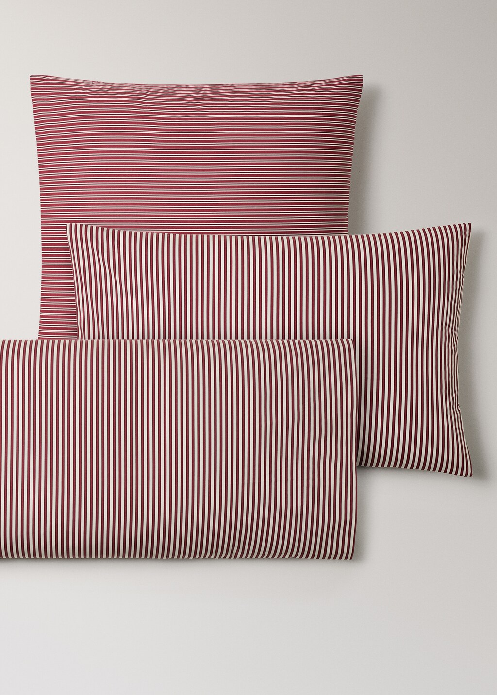 Reversible percale cotton striped pillowcase 60x60cm