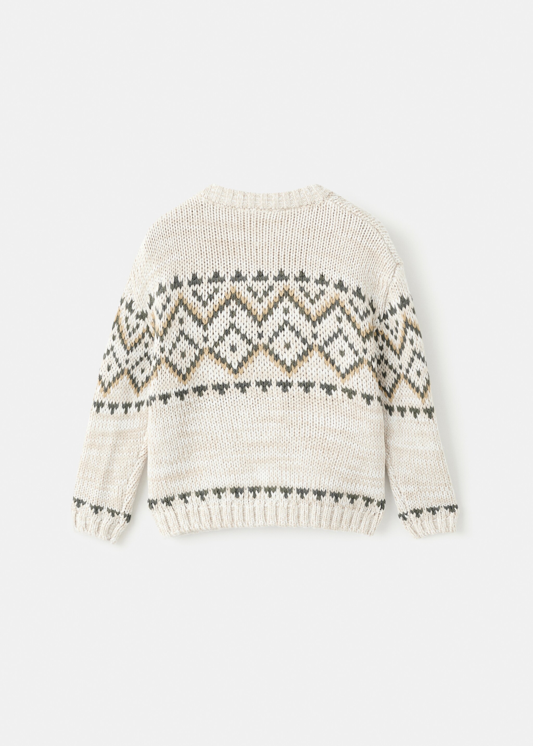 Jacquard knitted sweater - Reverse of the article, Beige. Ref: 17047787-00.