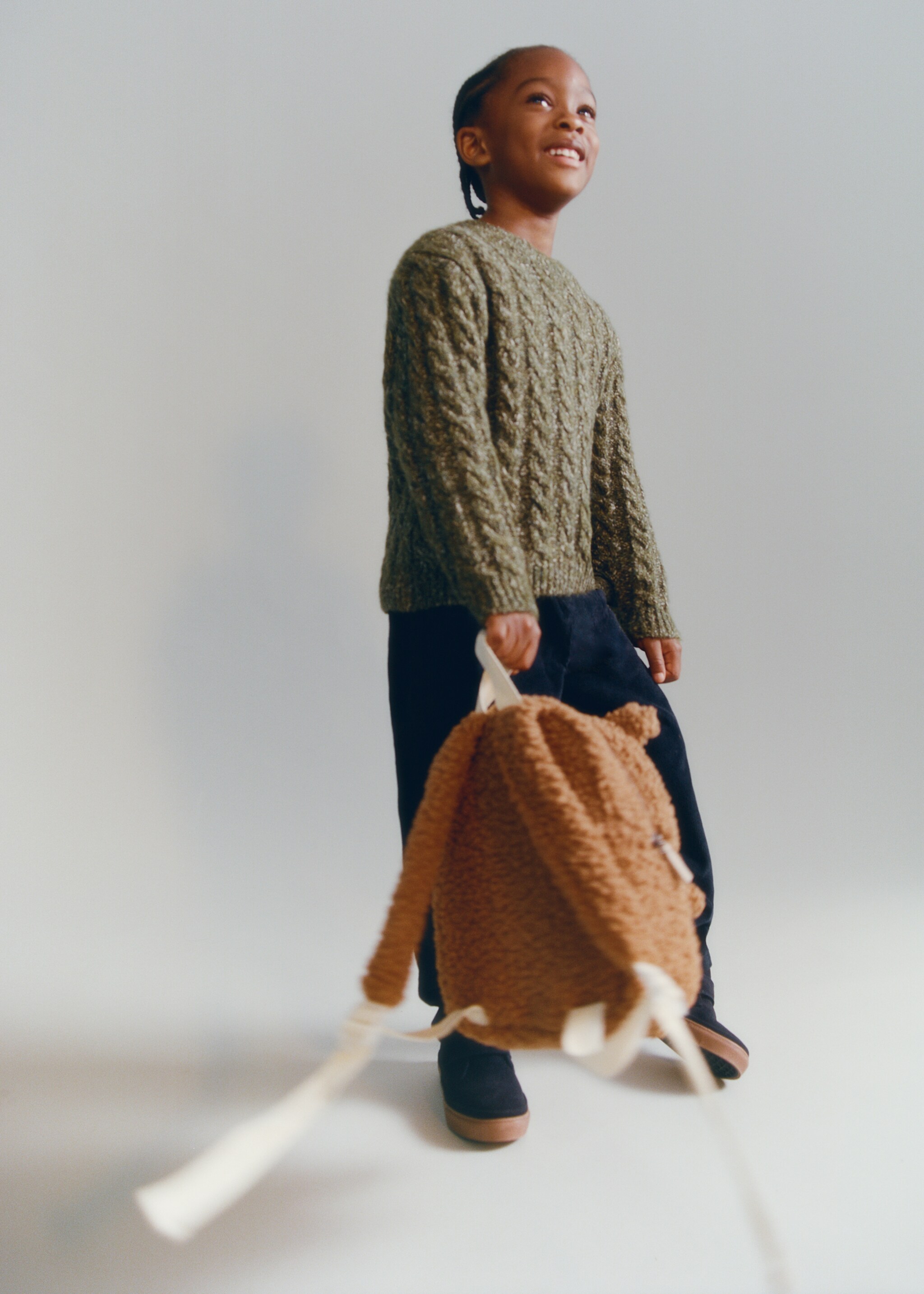 Braided knitted sweater - Details of the article 5, Green. Ref: 17047788-00.