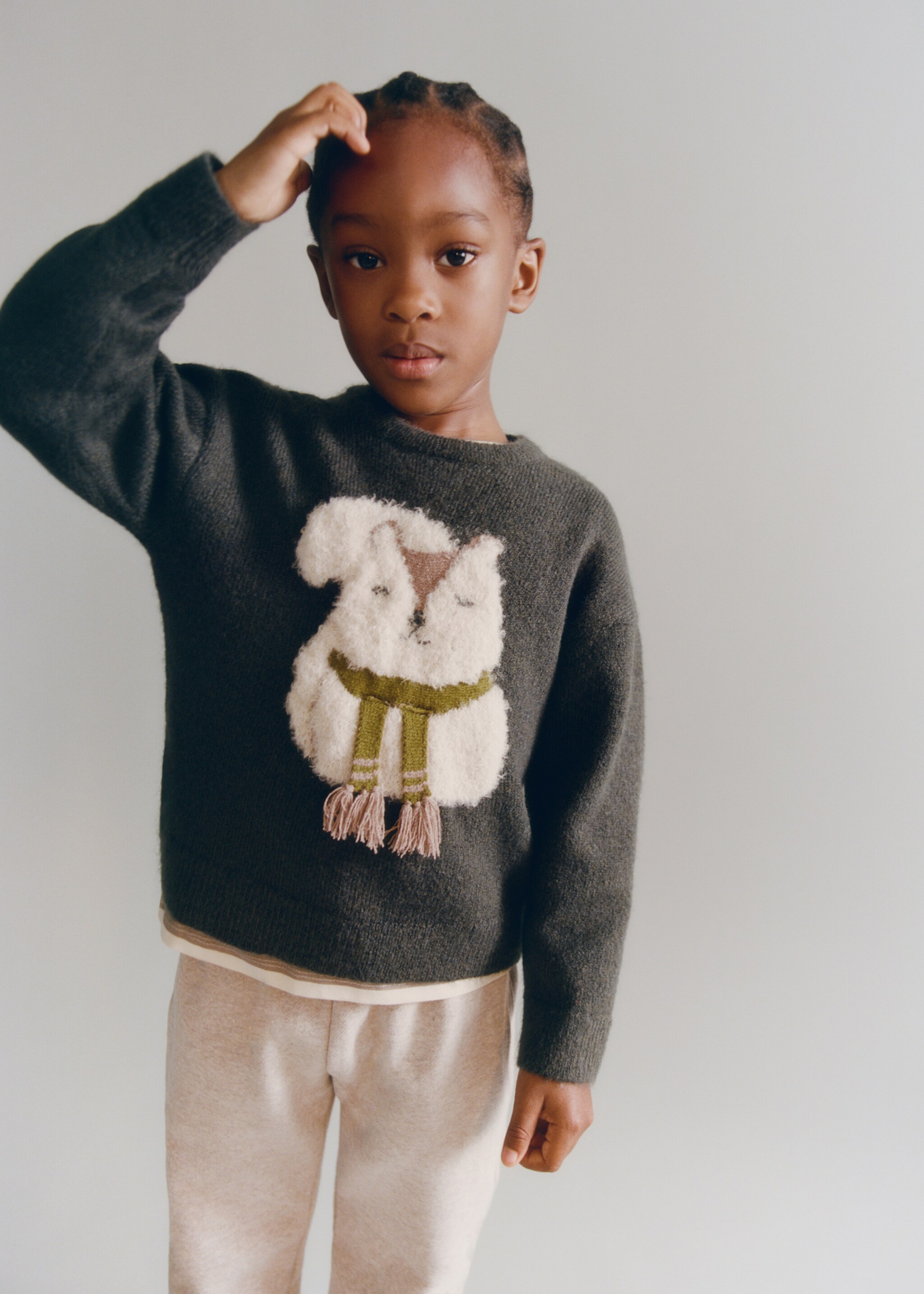 Animal embroidered sweater - A termék adatai 5, Sötétzöld. Ref: 17047789-00.
