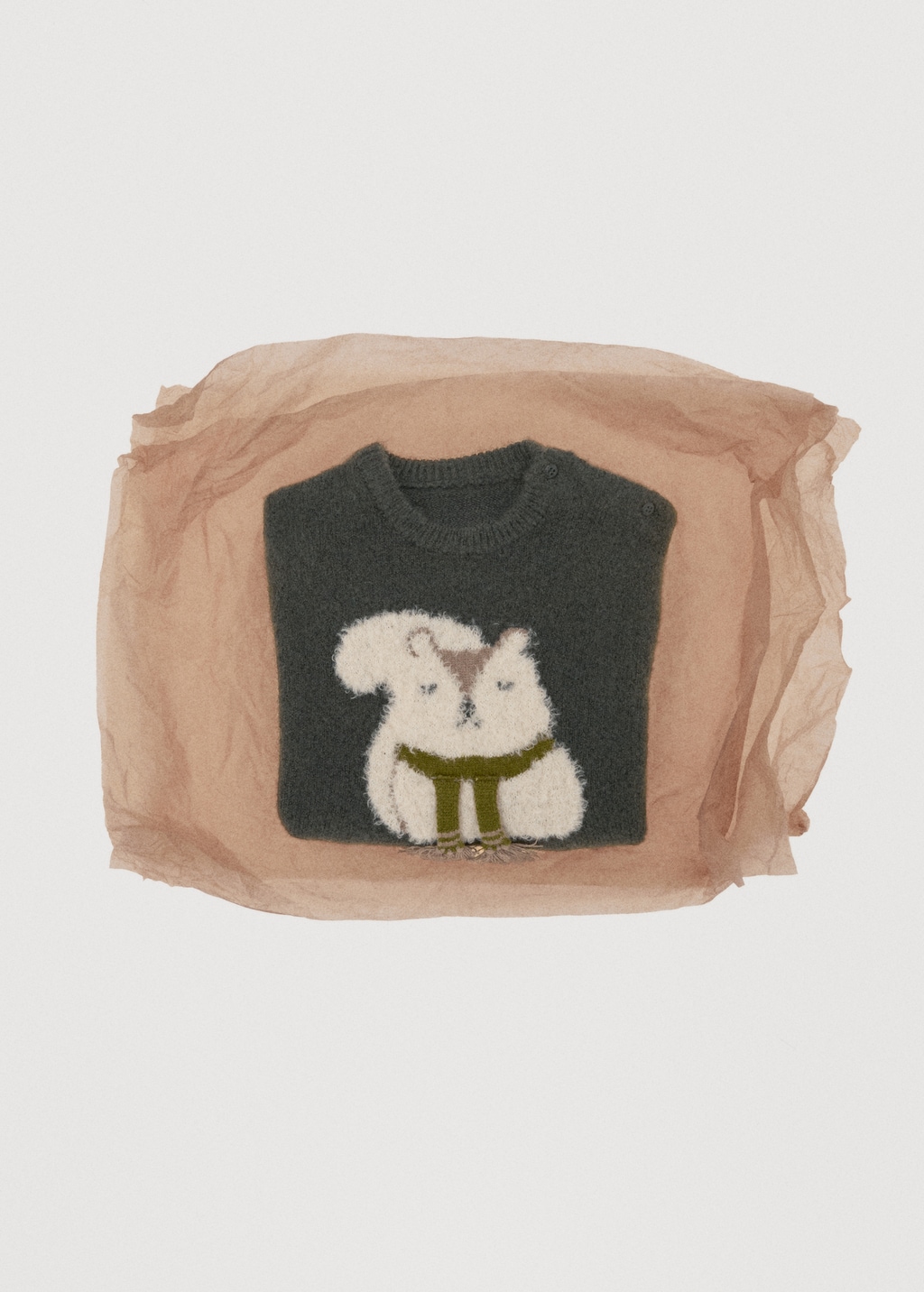 Sweater with embroidered animal