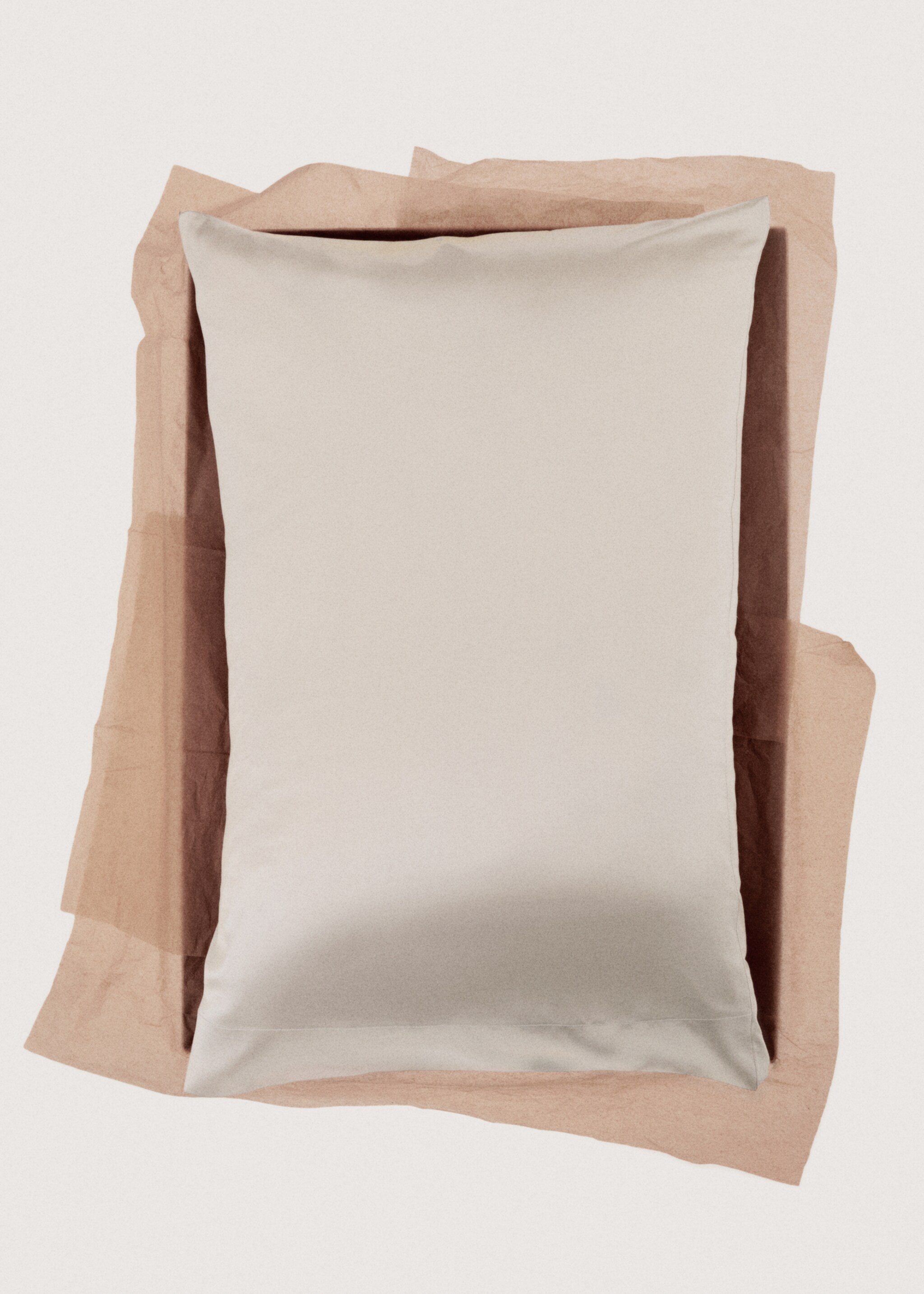 100% silk pillowcase with box 50x75 cm - Details of the article 7, Sand. Ref: 17047790-00.