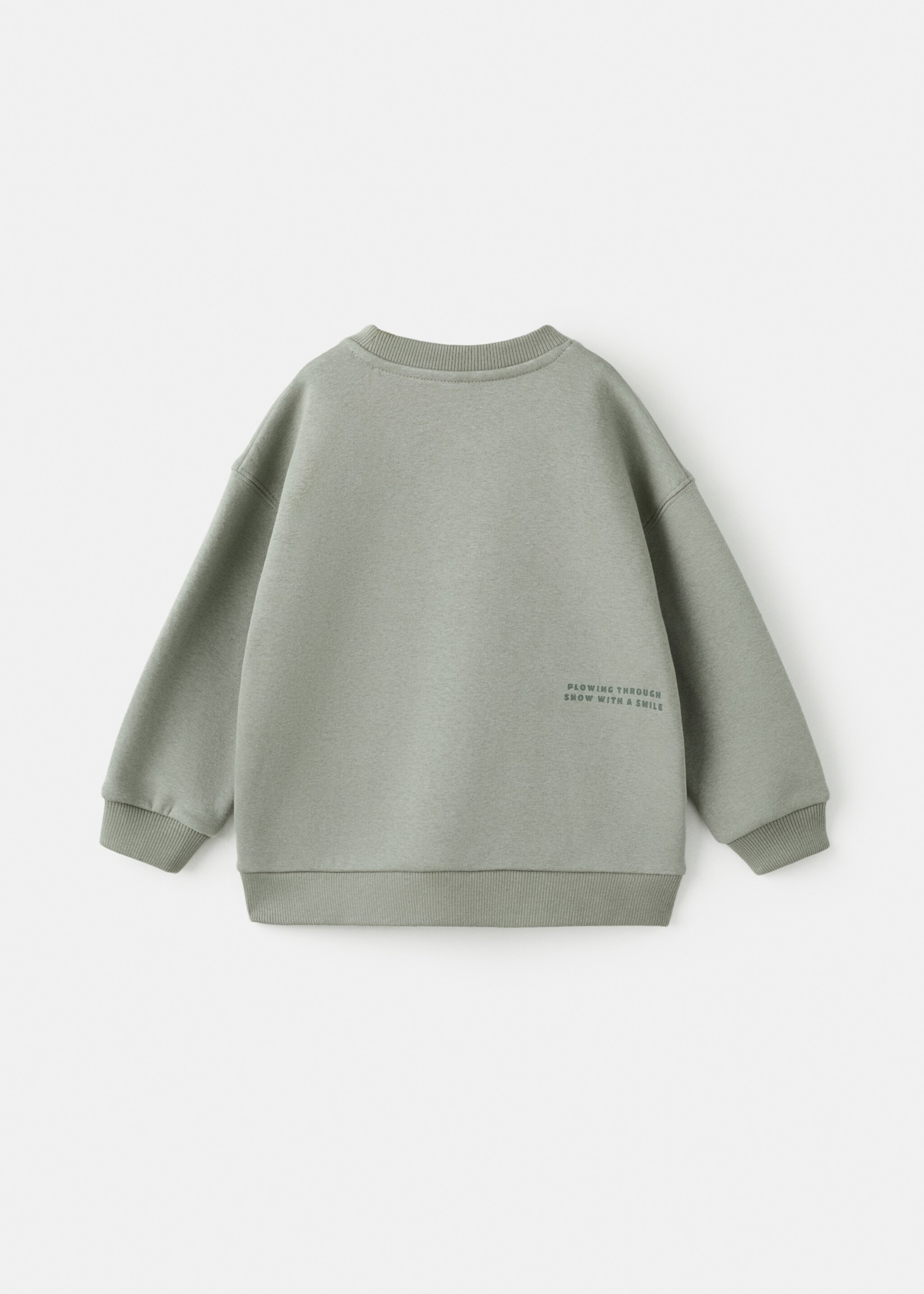 Geborduurd bedrukt sweatshirt - Achterkant van het artikel, Bosgroen. Ref: 17047792-00.