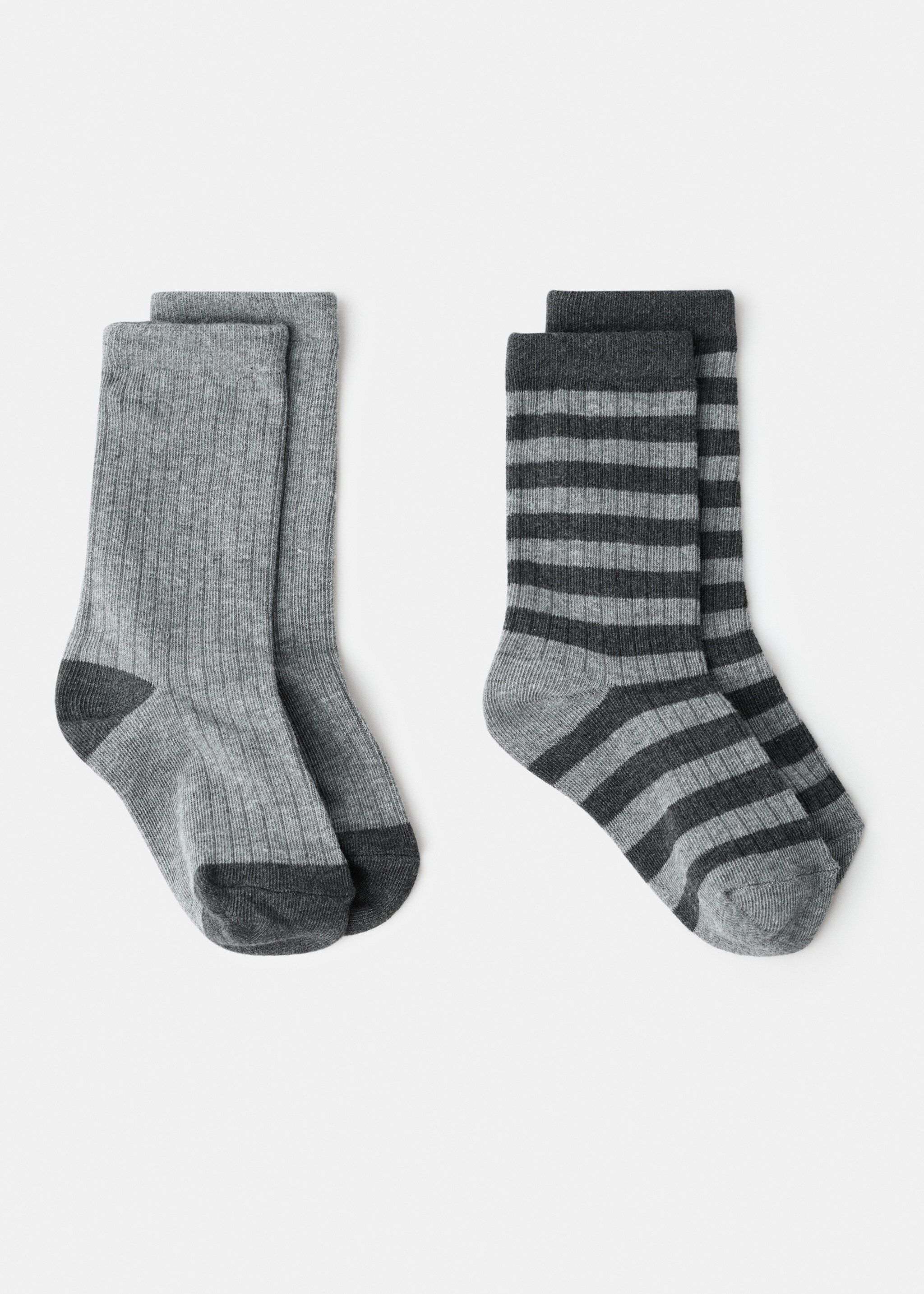 Chaussettes ribstrip - Article sans modèle, Gris chiné moyen. Ref: 17047799-00.