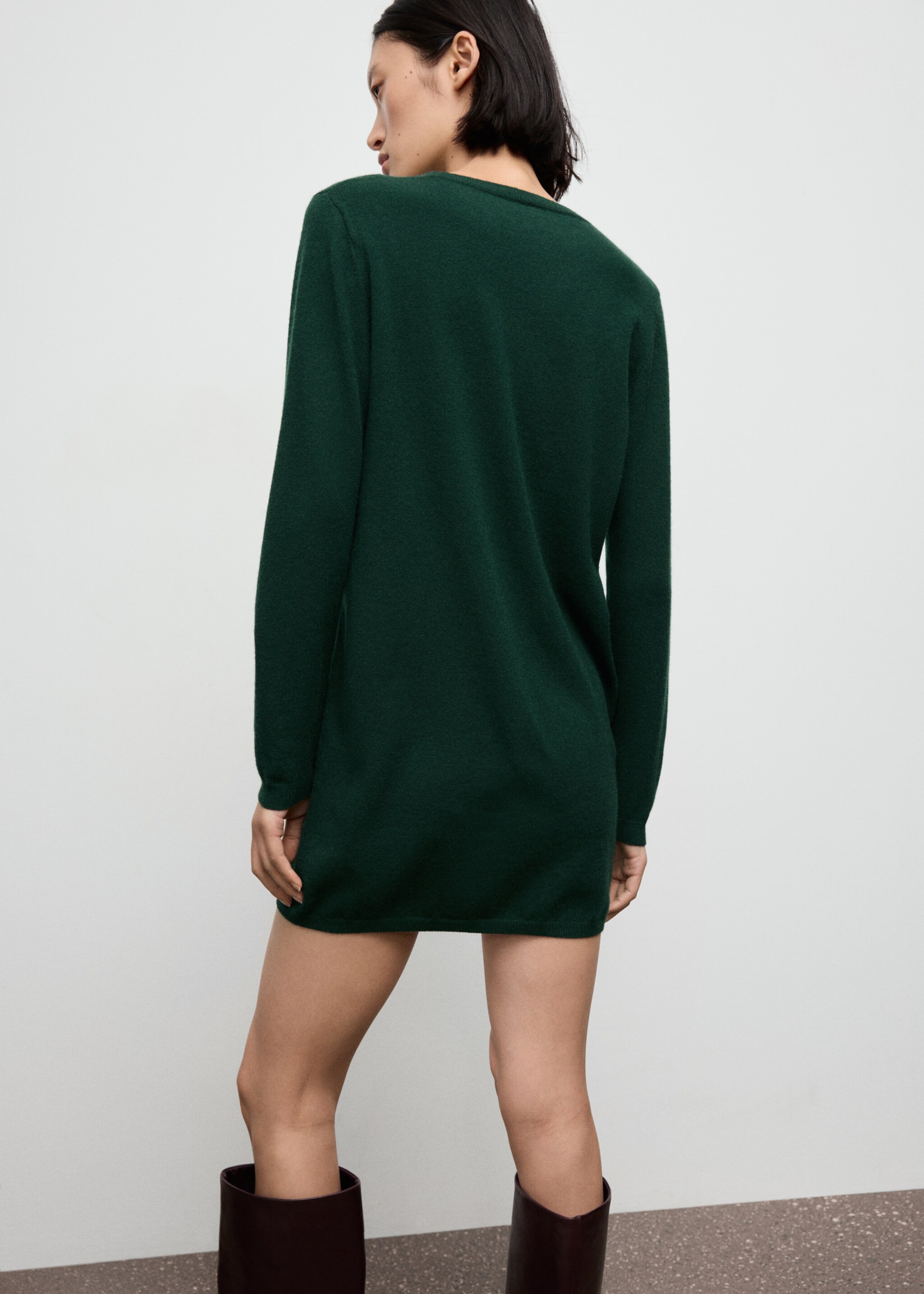 Robe maille fine - Verso de l’article, Vert foncé. Ref: 17047804-00.