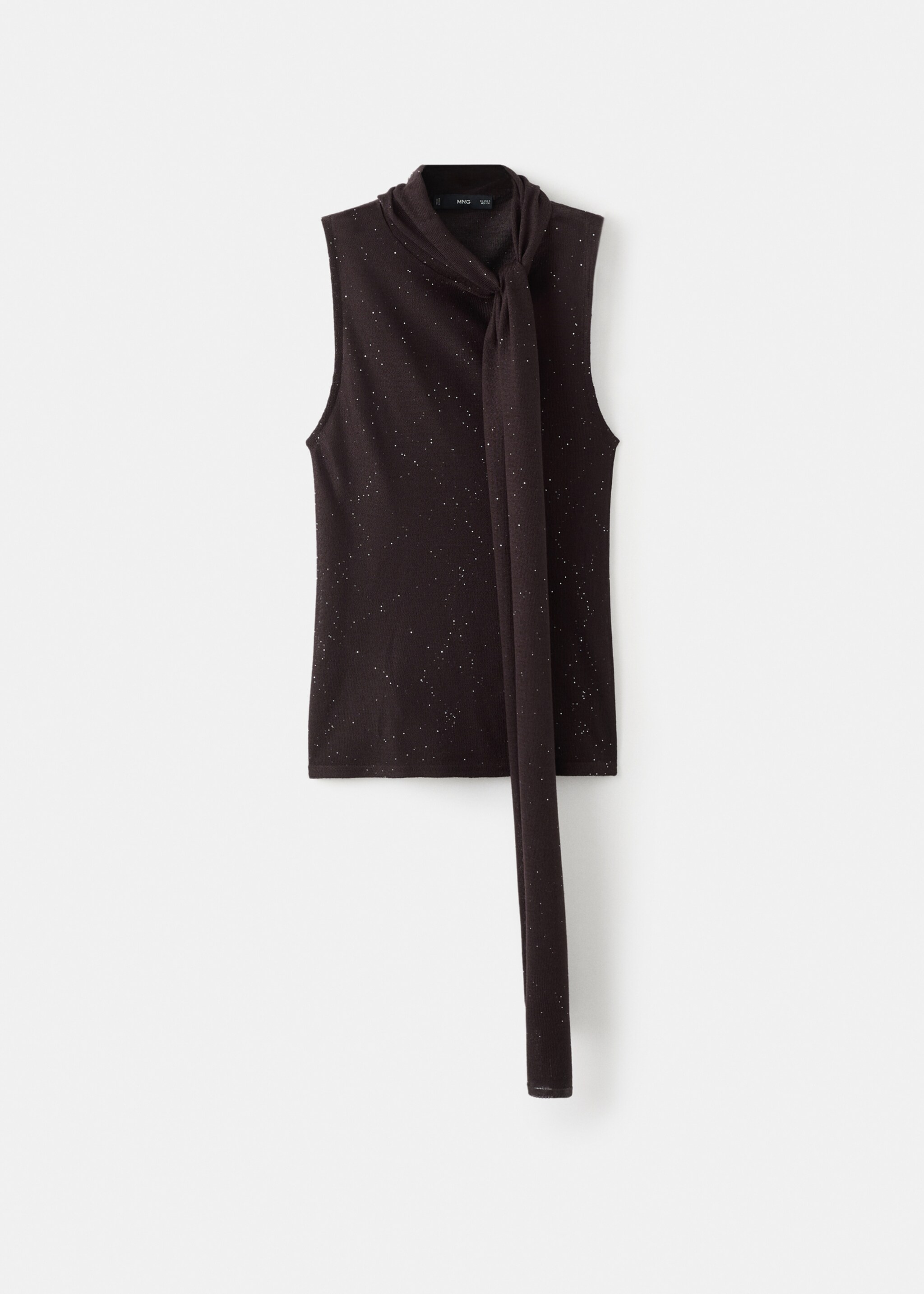 Top brillant avec foulard - Article sans modèle, Marron. Ref: 17047806-00.