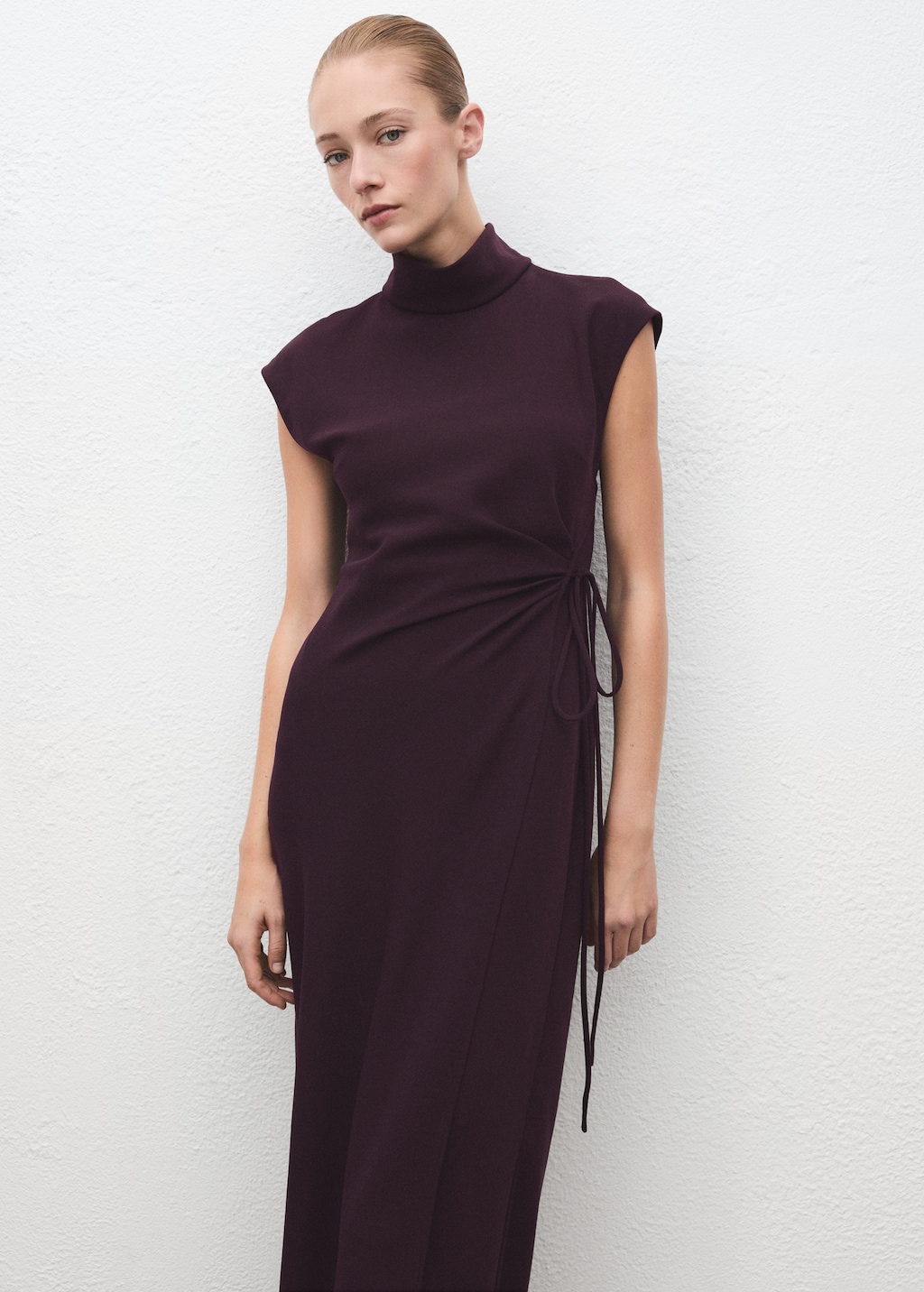 Turtleneck wrap dress