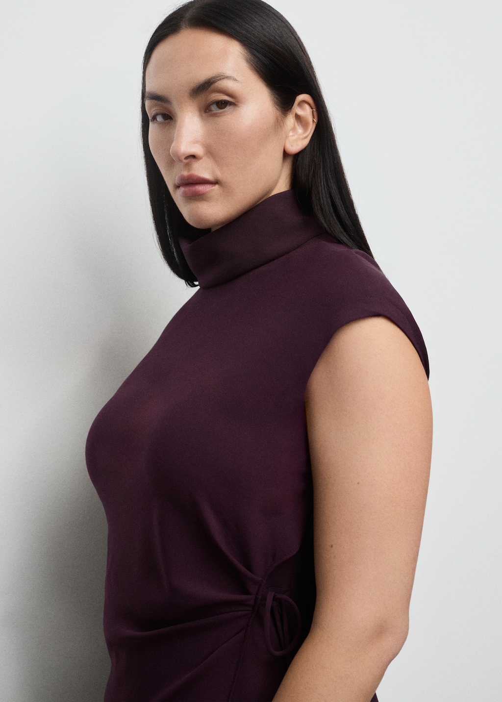 Turtleneck wrap dress