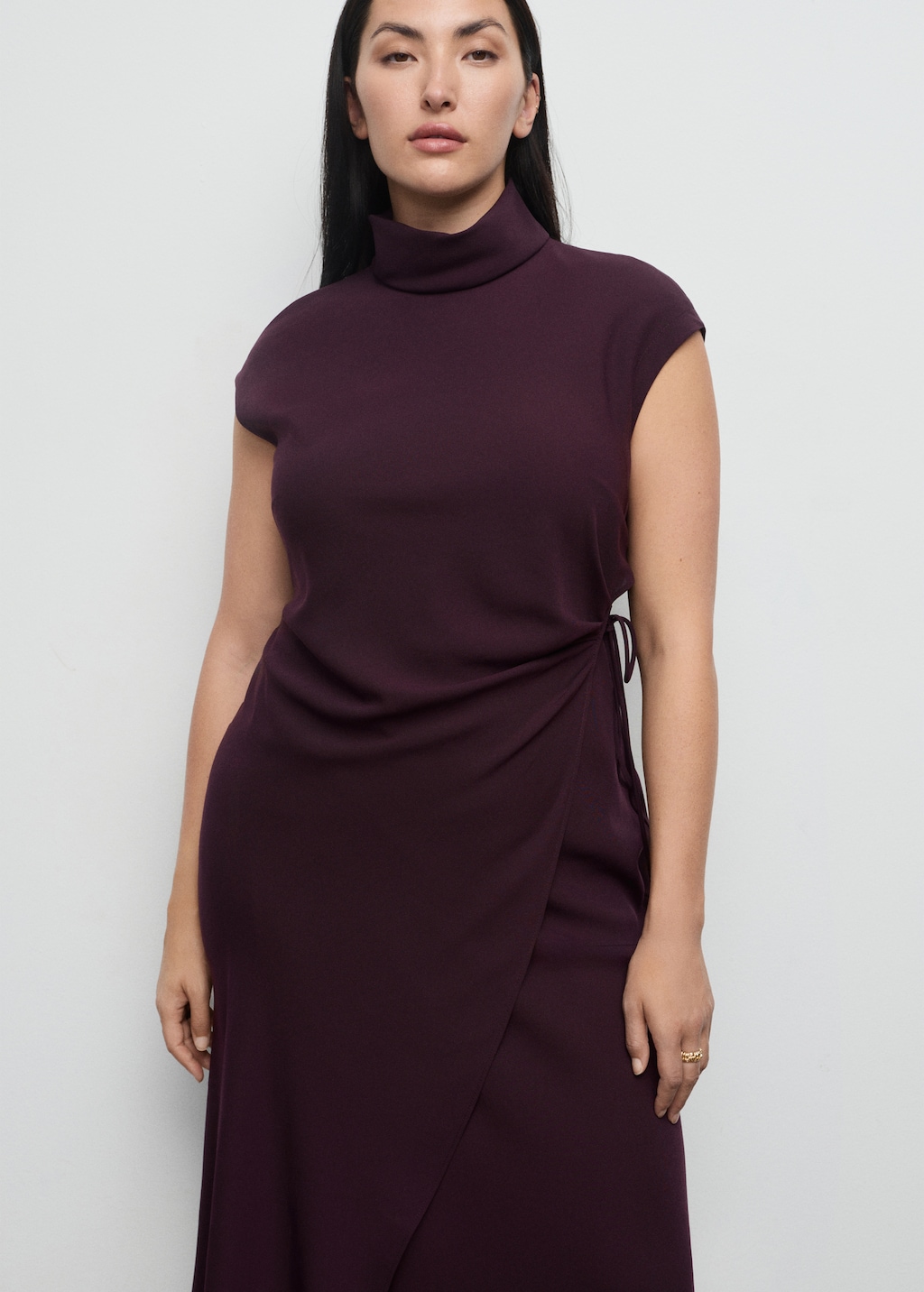 Mango Turtleneck wrap dress