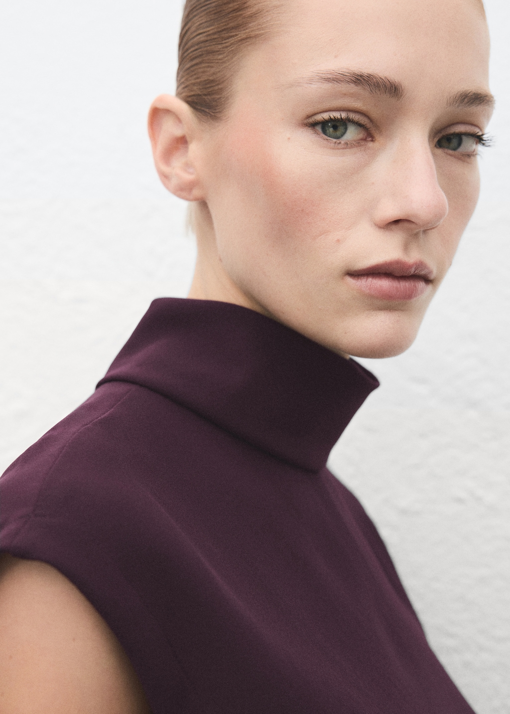 Turtleneck wrap dress