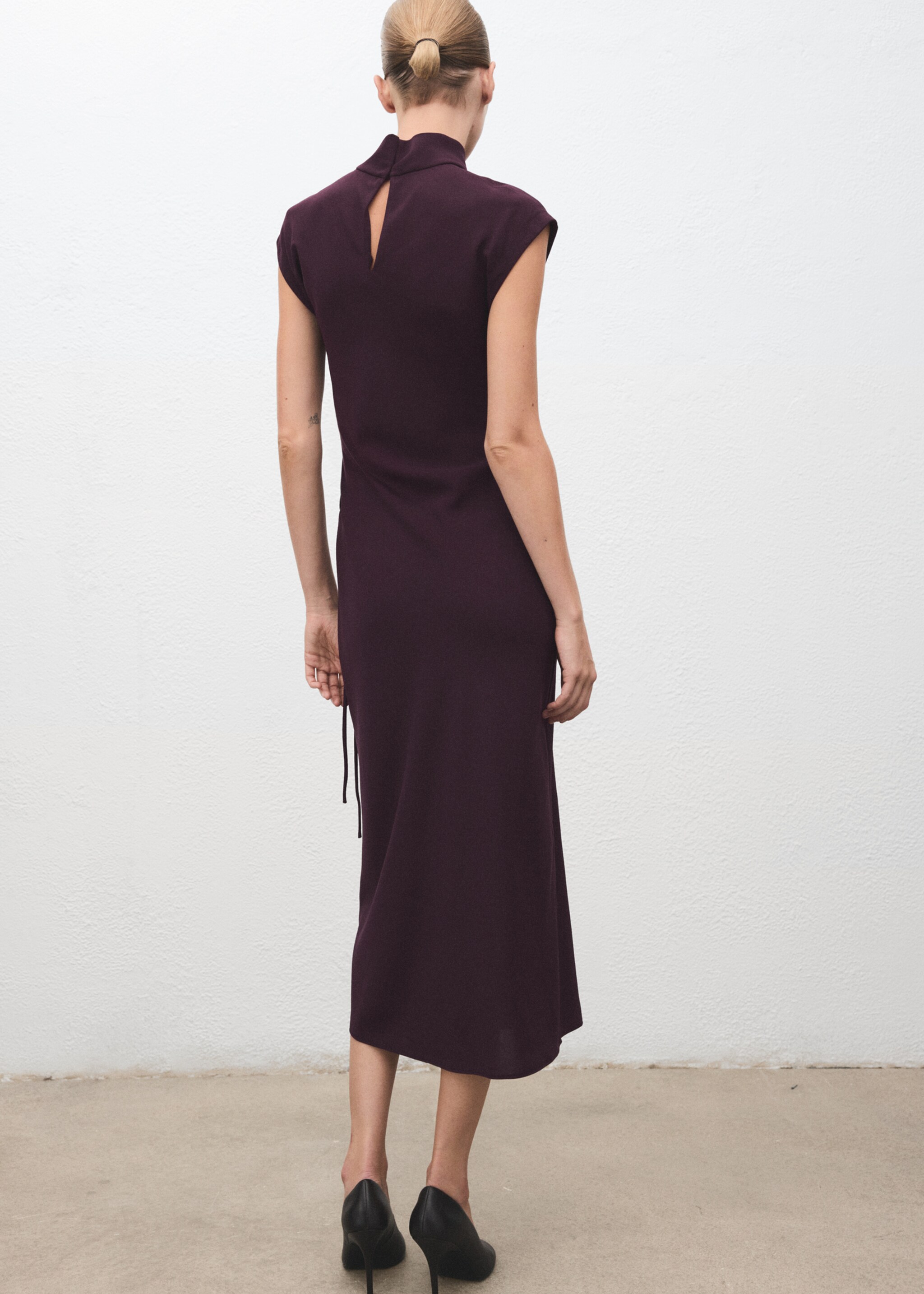 Turtleneck wrap dress - Reverse of the article, Purple. Ref: 17047807-00.