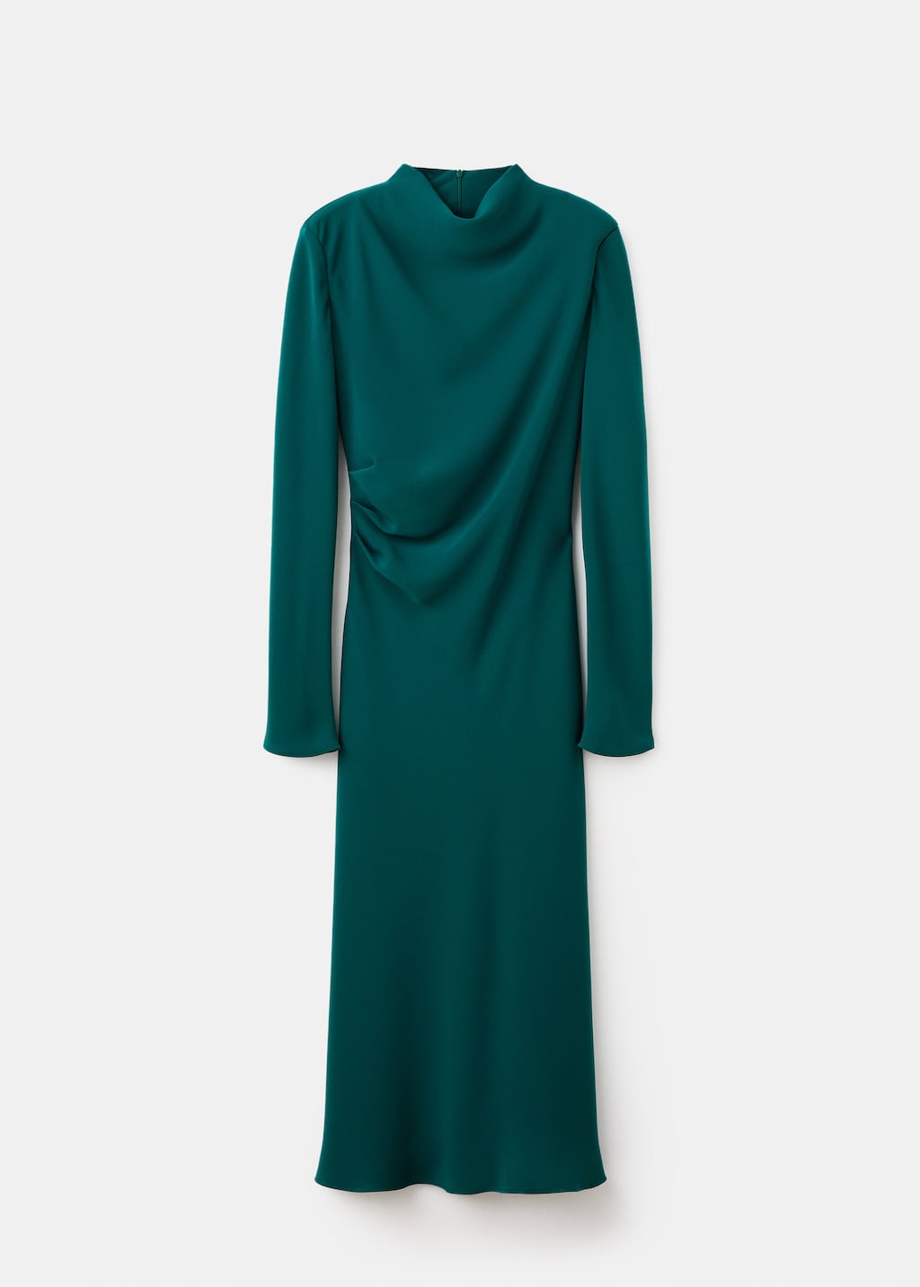 Ruched dress with draped neckline