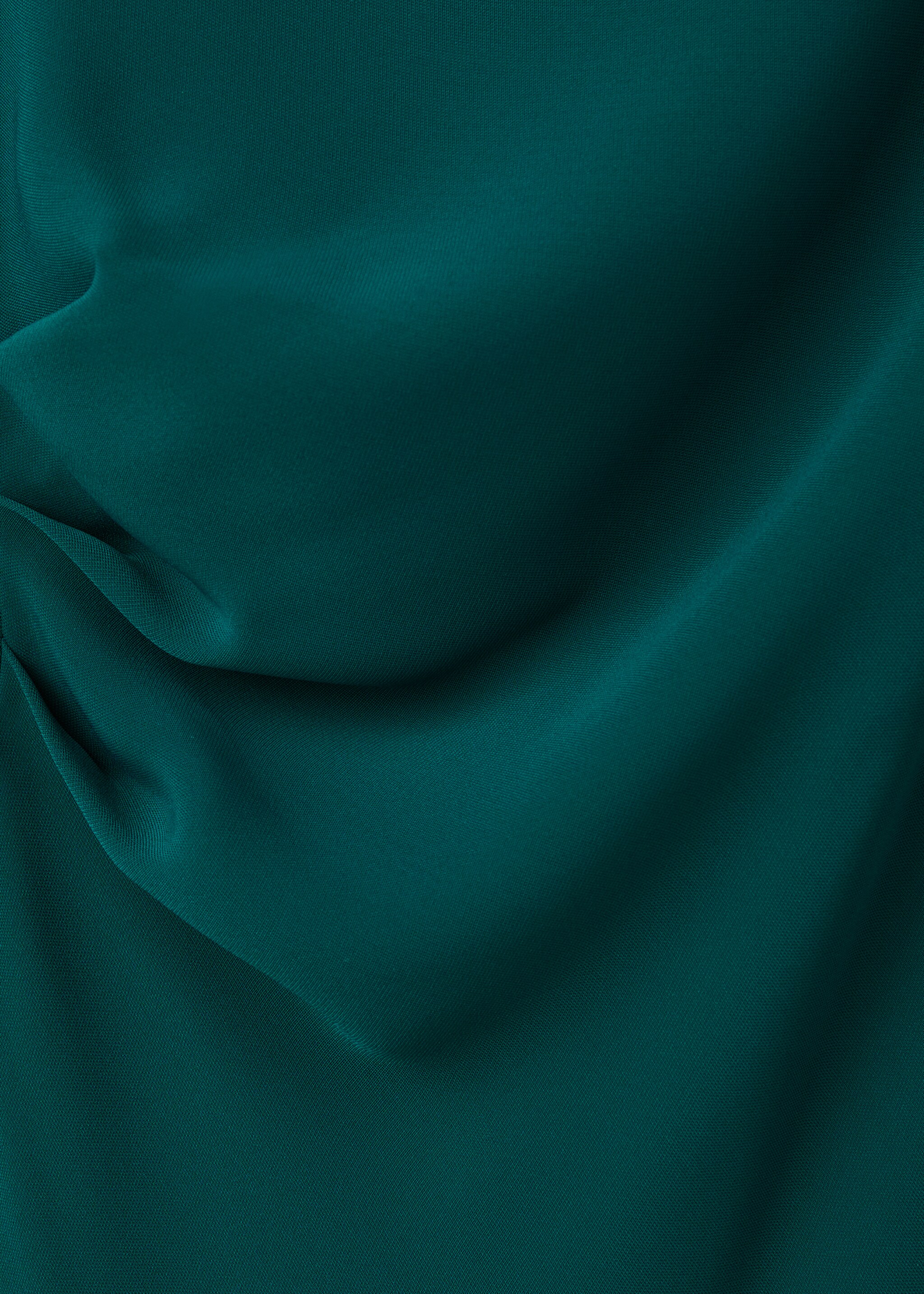 Ruched dress with draped neckline - Details of the article 8, Green. Ref: 17047808-00.