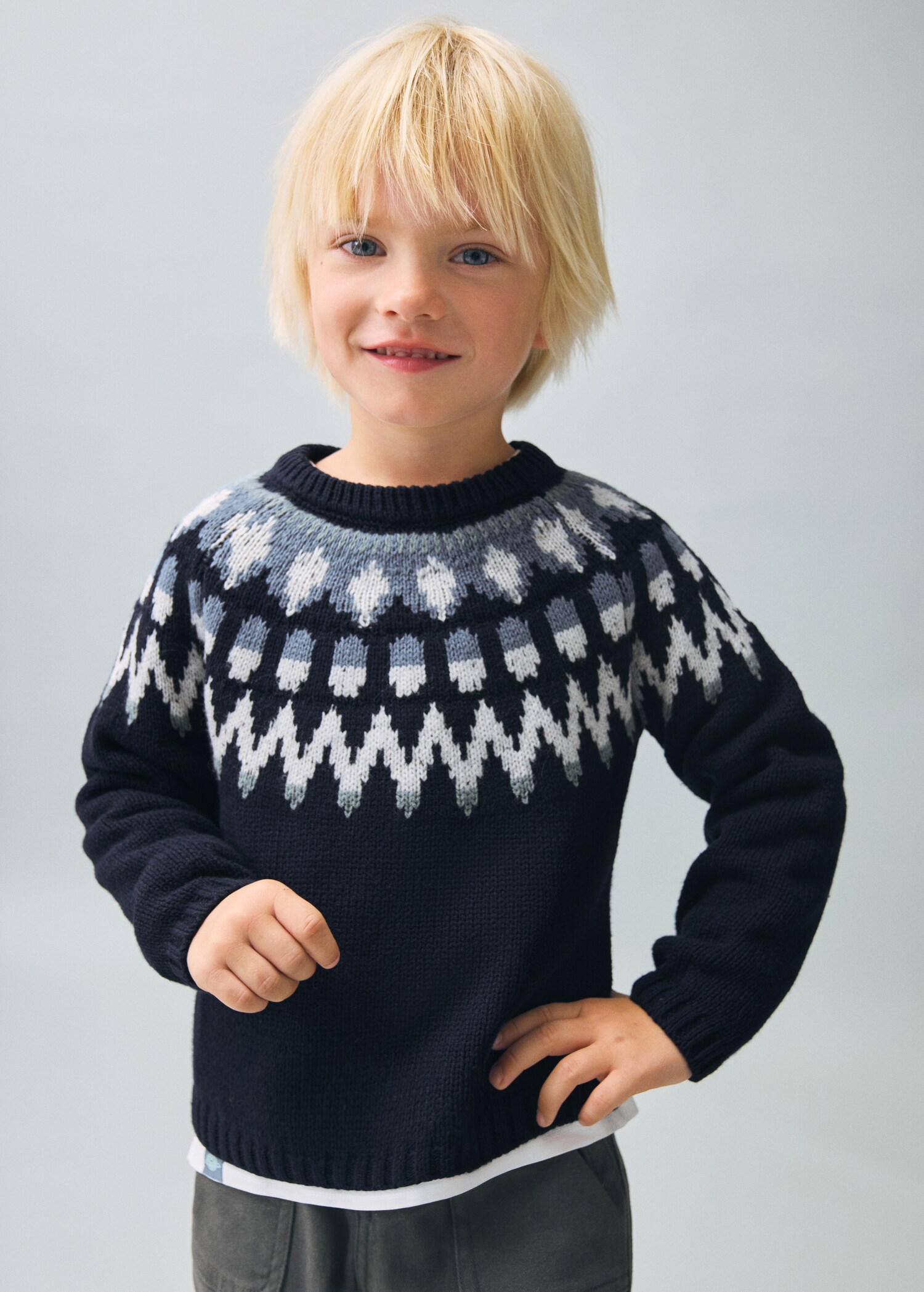 Pull-over maille jacquard - Plan moyen