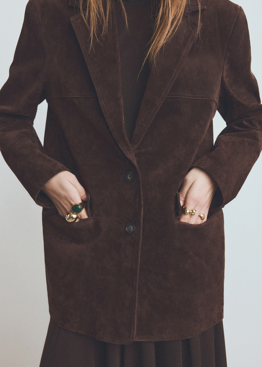 Mango Straight suede blazer