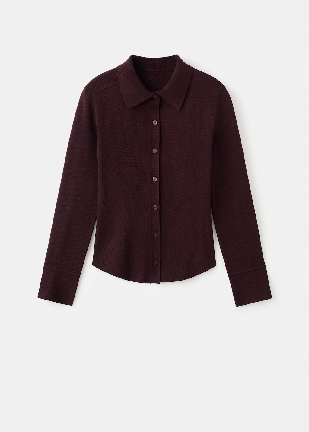 Cardigan with shirt collar