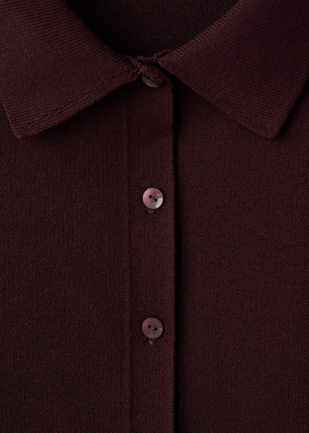 Cardigan with shirt collar