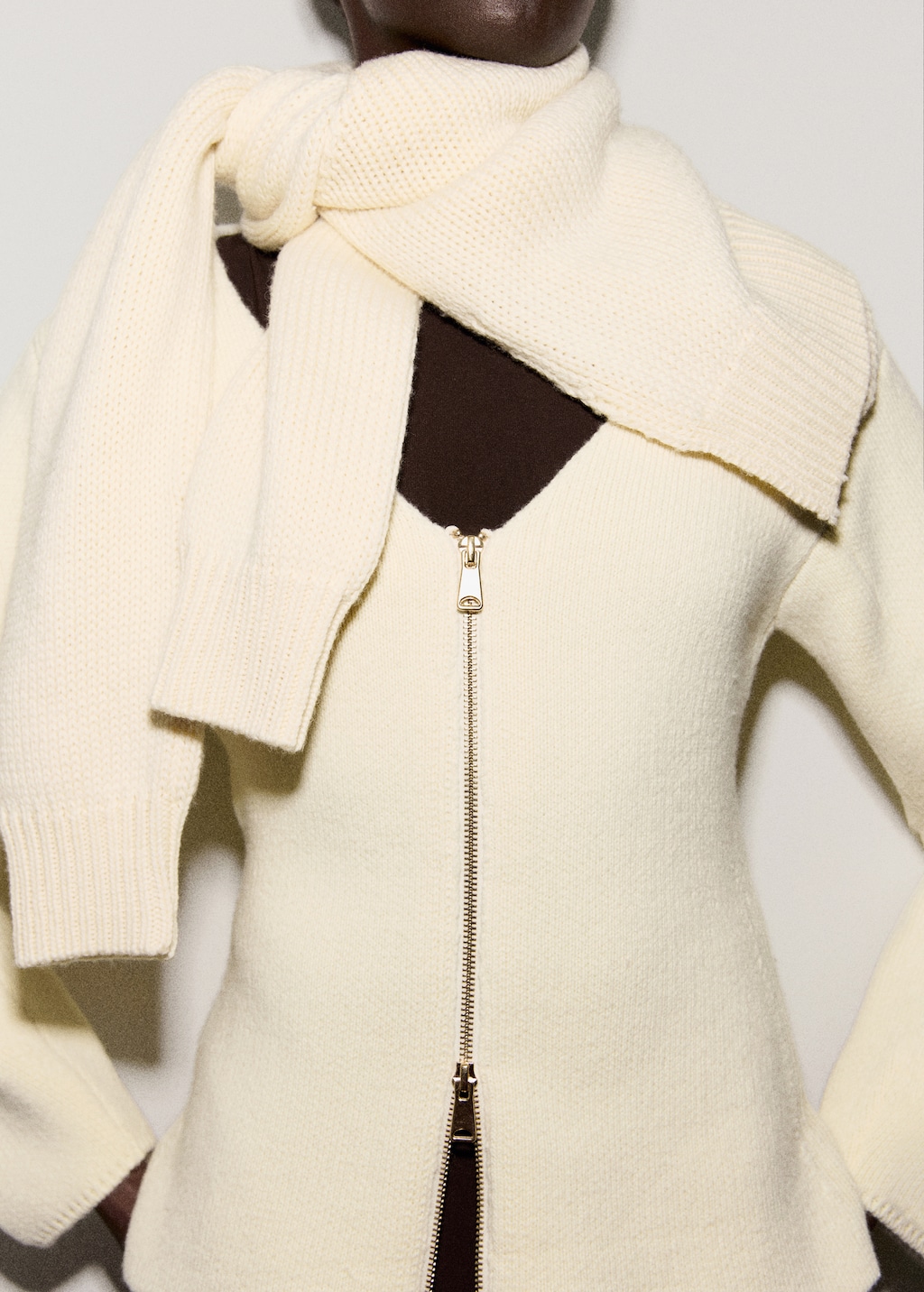 Mango Knitted jacket with zip