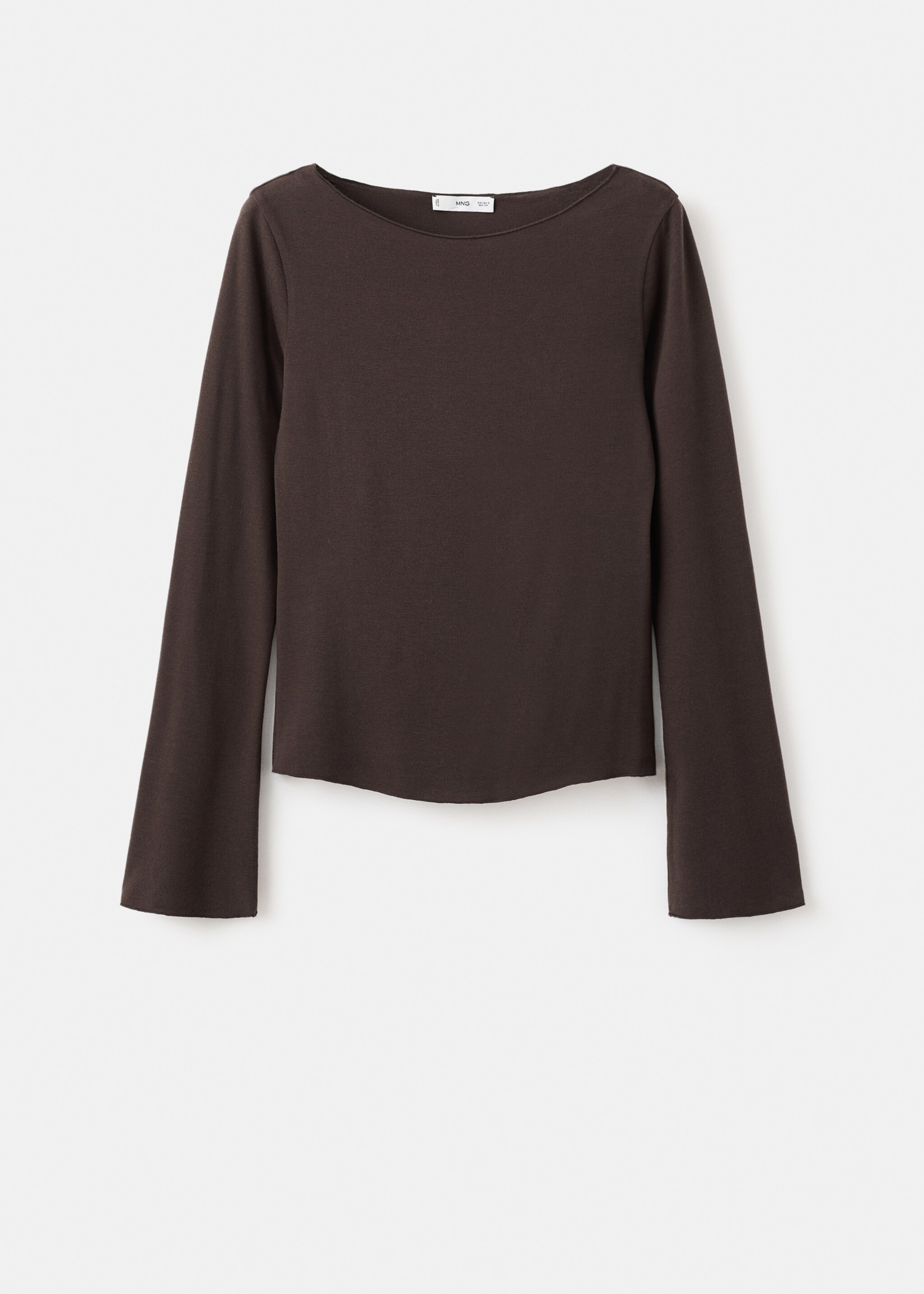 Boat neck t-shirt - Article without model, Brown. Ref: 17047817-00.