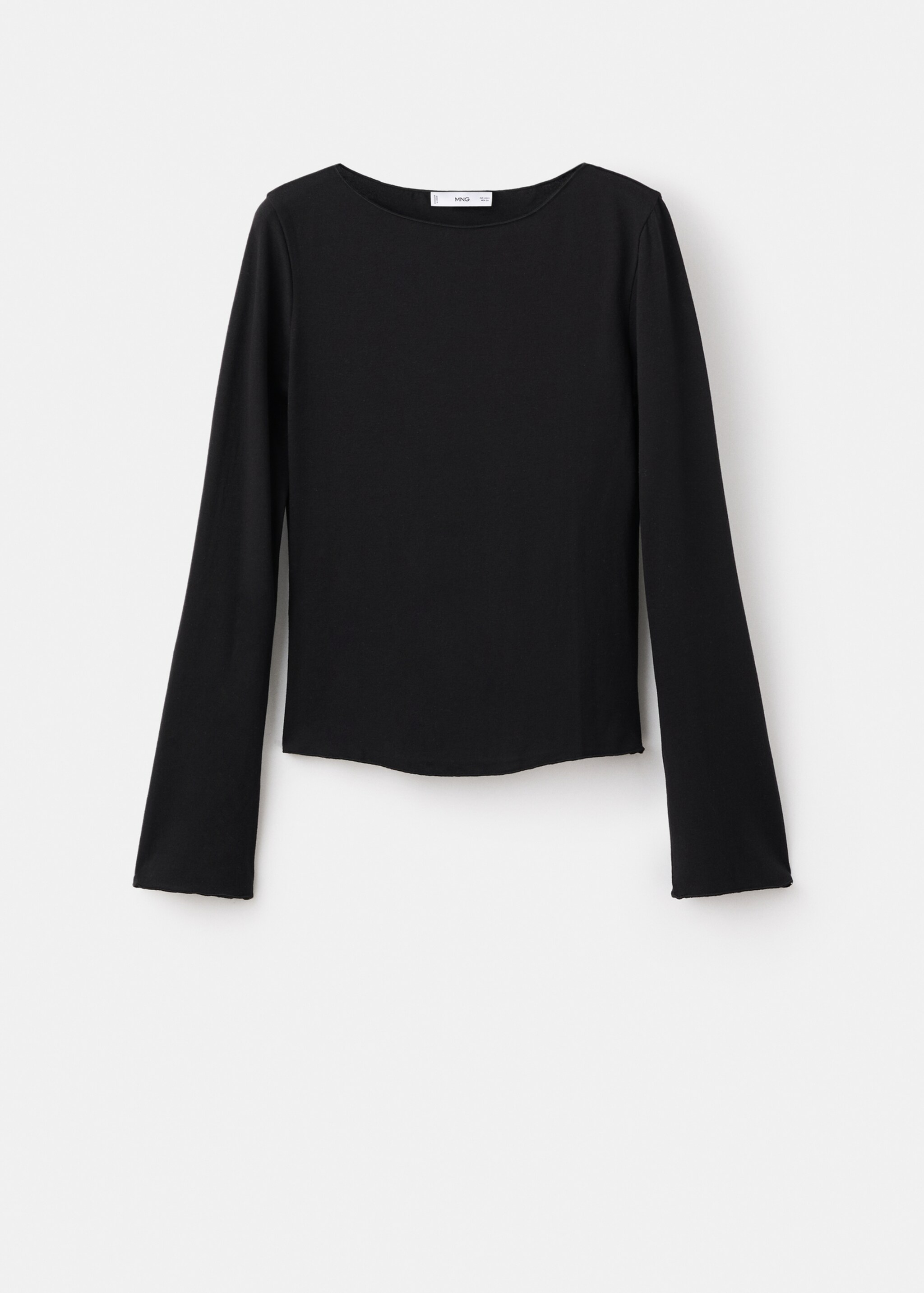 Boat neck t-shirt - Article without model, Black. Ref: 17047817-00.