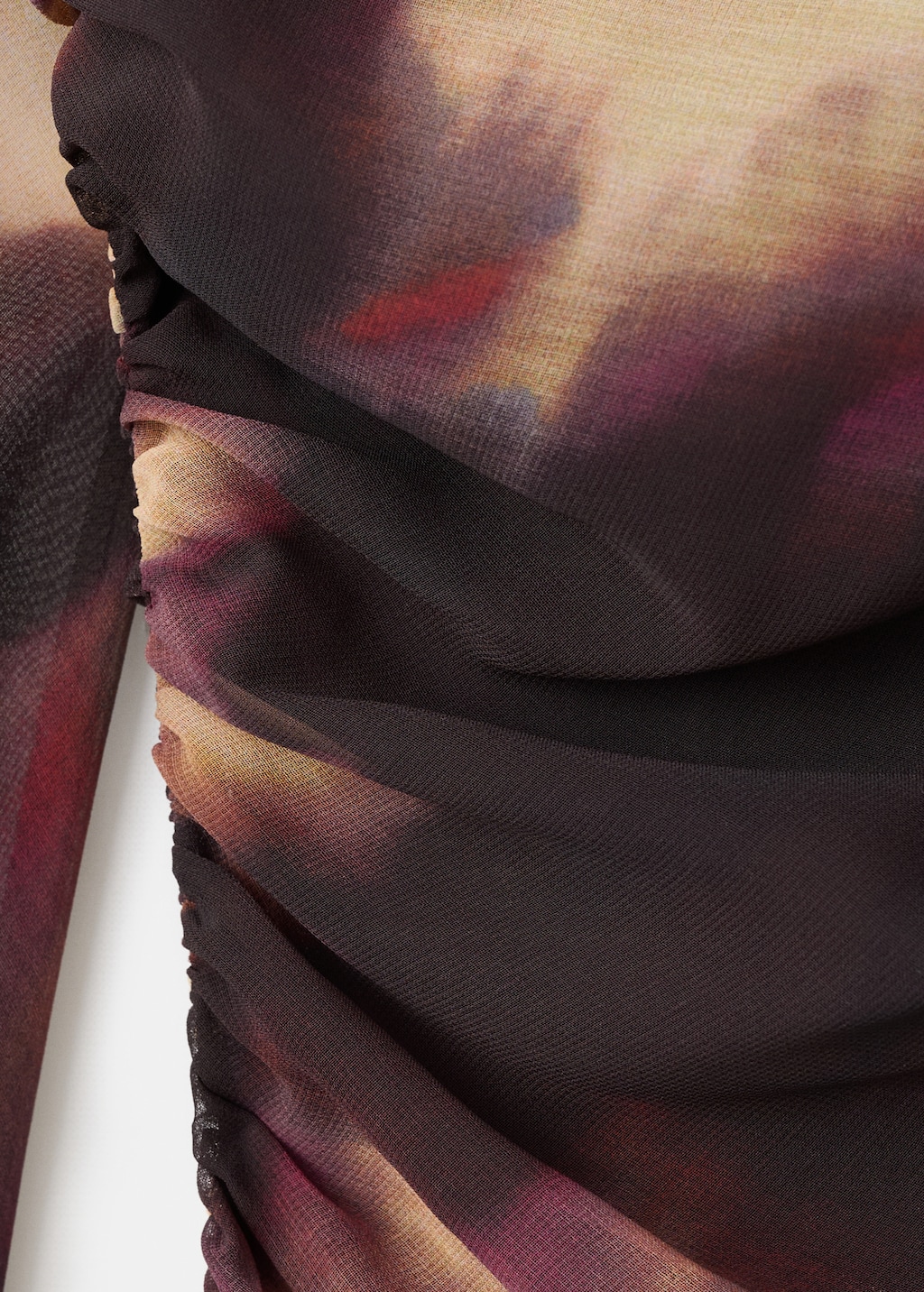 Tie-dye ruched dress