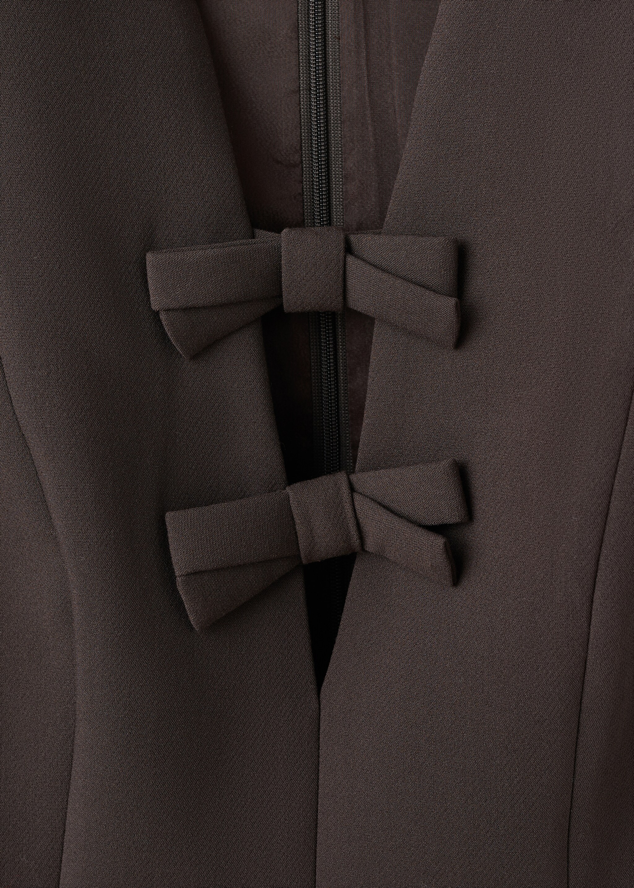 V-neck blouse with bows - Details of the article 8, Brown. Ref: 17047819-00.