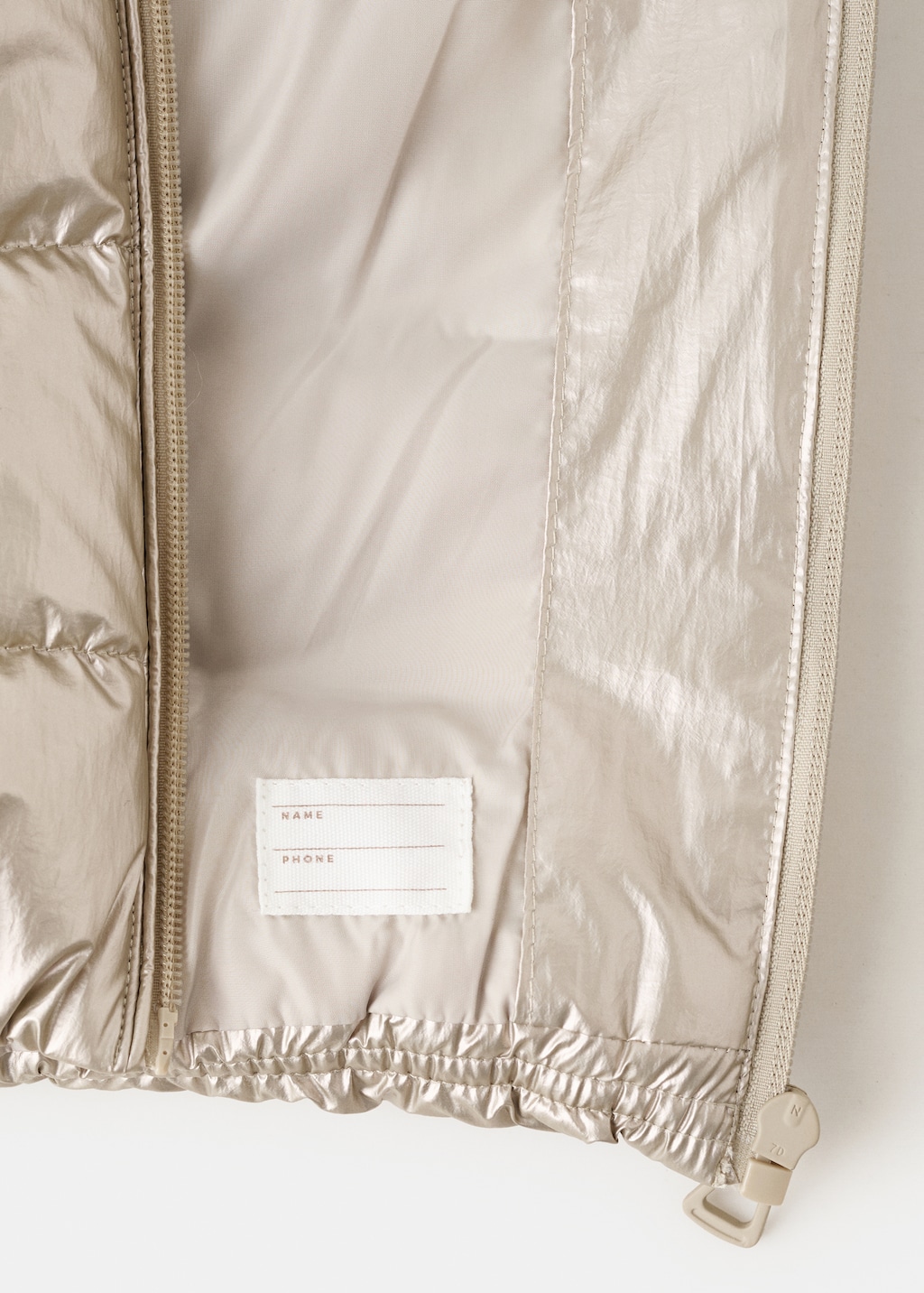 Metallic puffer jacket