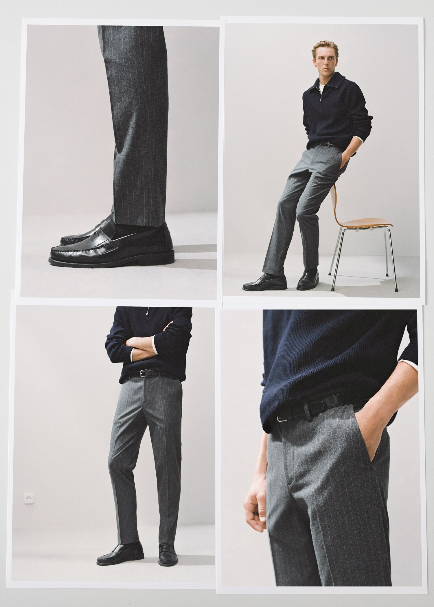 Pantaloni slim-fit cotone gessati - Dettaglio dell'articolo 3