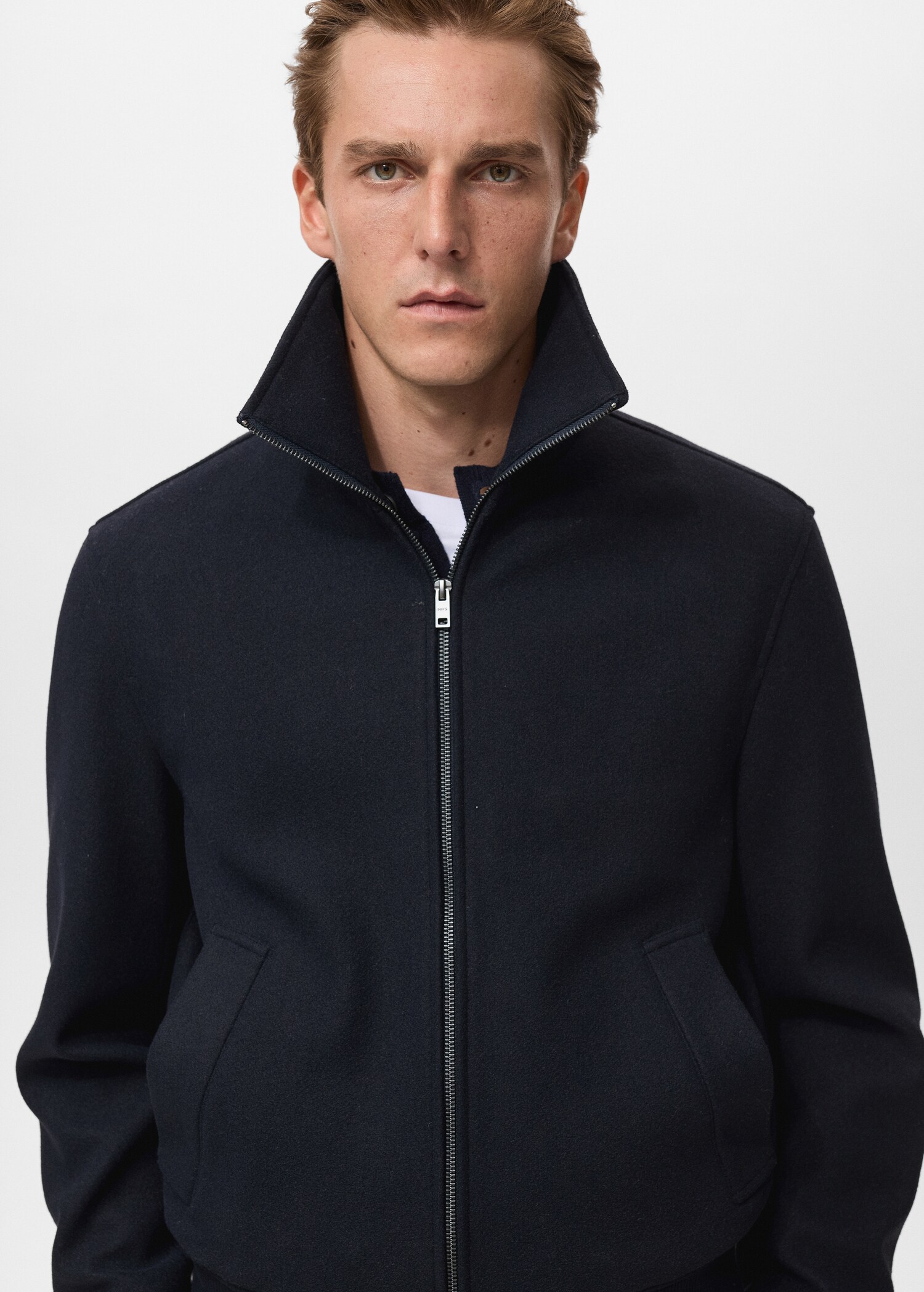 Zip textured jacket - Details of the article 1