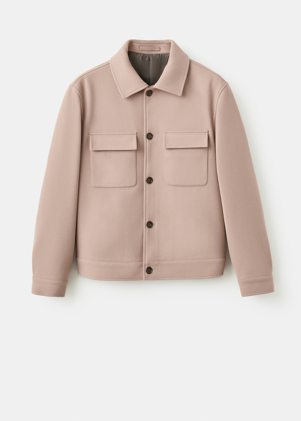 Wool jacket with lapel pockets