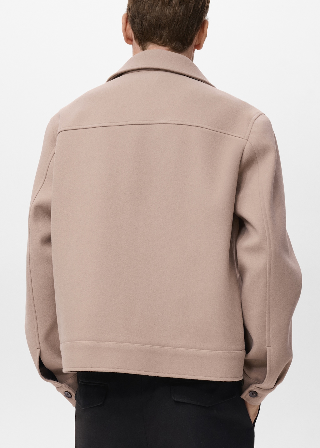 Wool jacket with lapel pockets