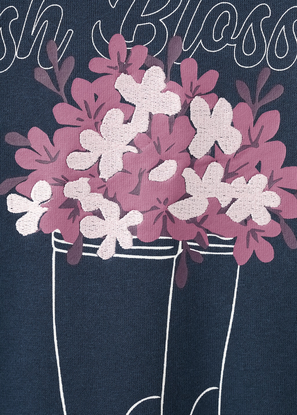 Printed embroidered sweatshirt