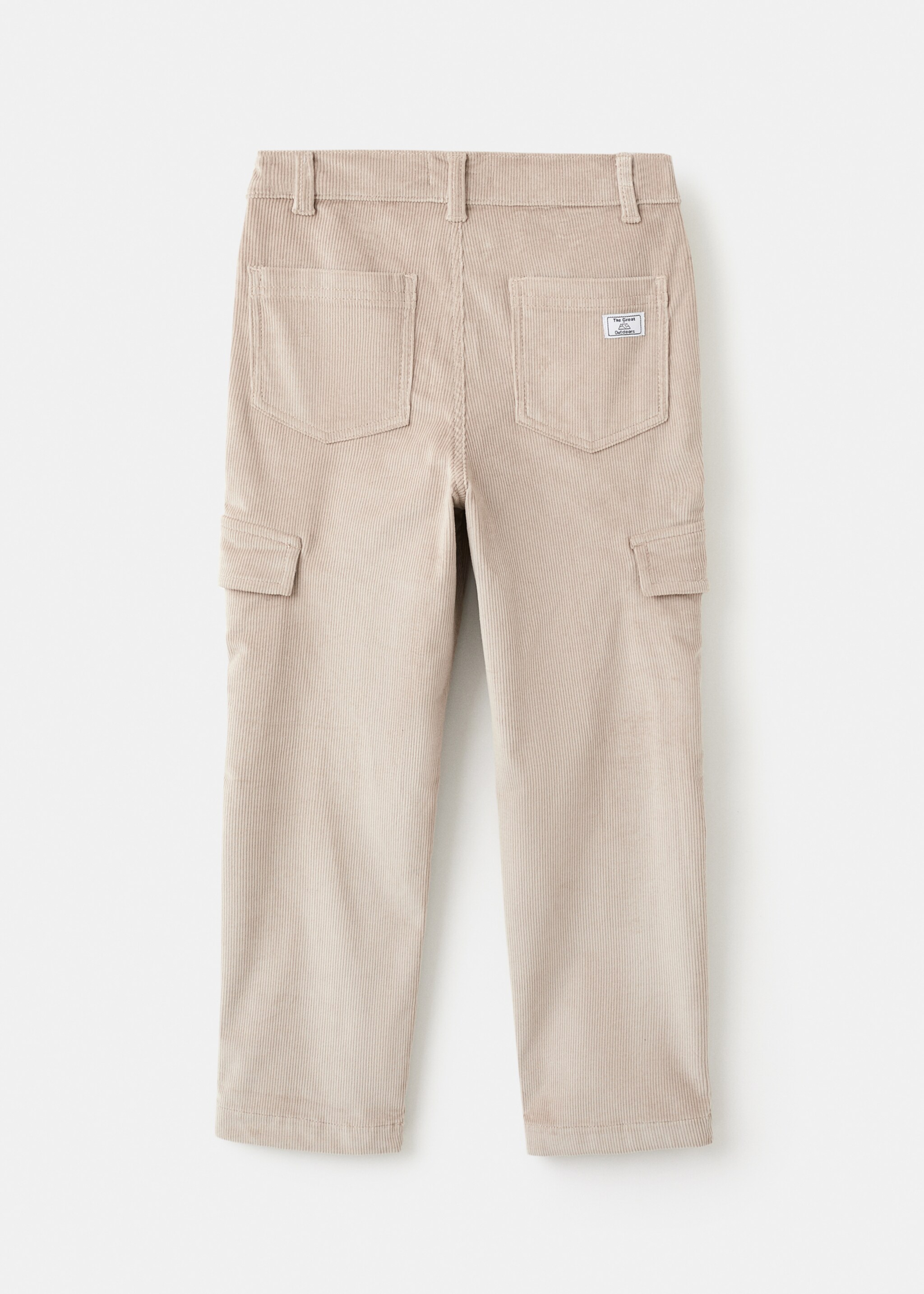 Corduroy cargo trousers - Reverse of the article, Sand. Ref: 17047894-00.
