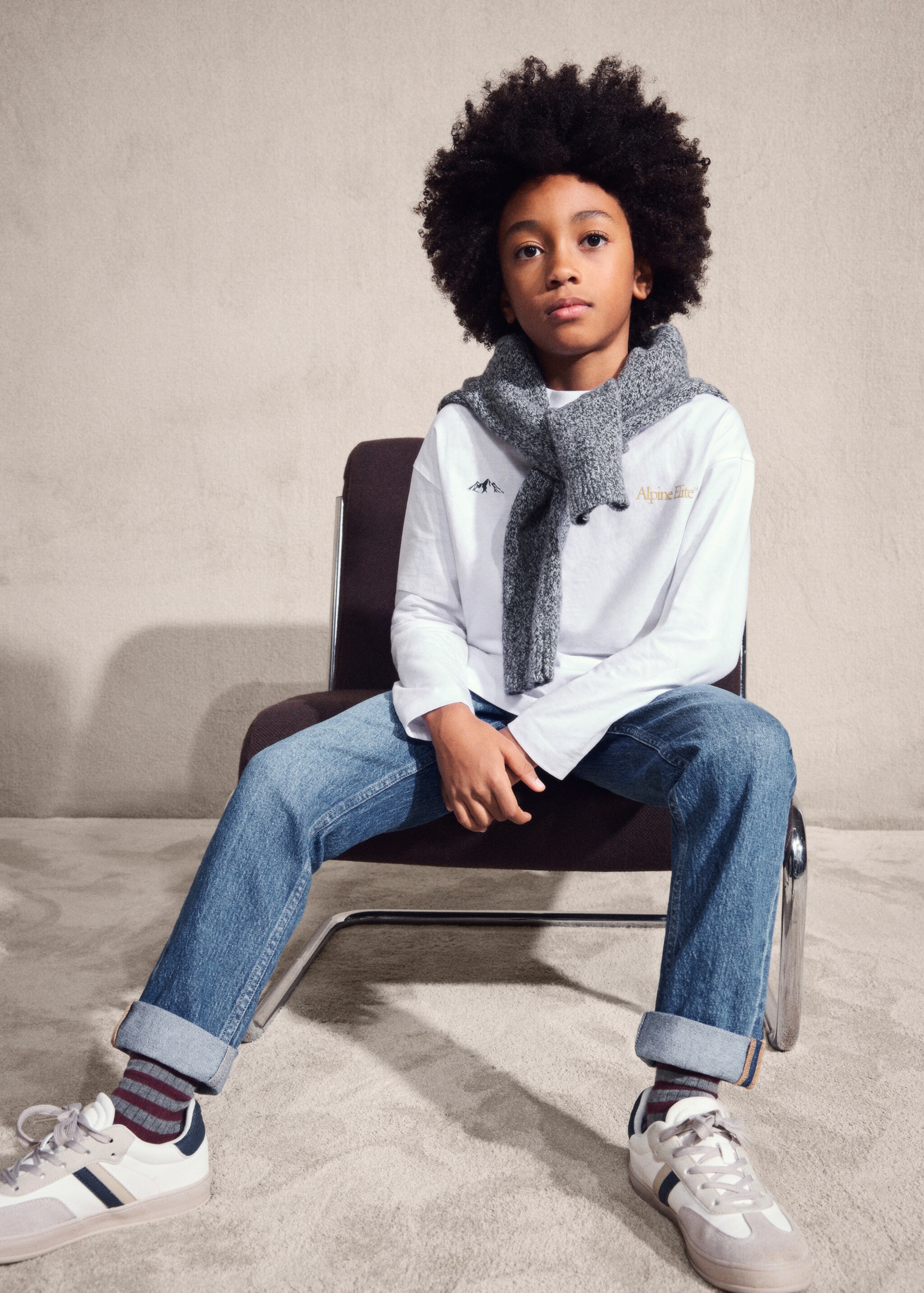 Printed long sleeve t-shirt - Details of the article 5, Off White. Ref: 17047896-00.