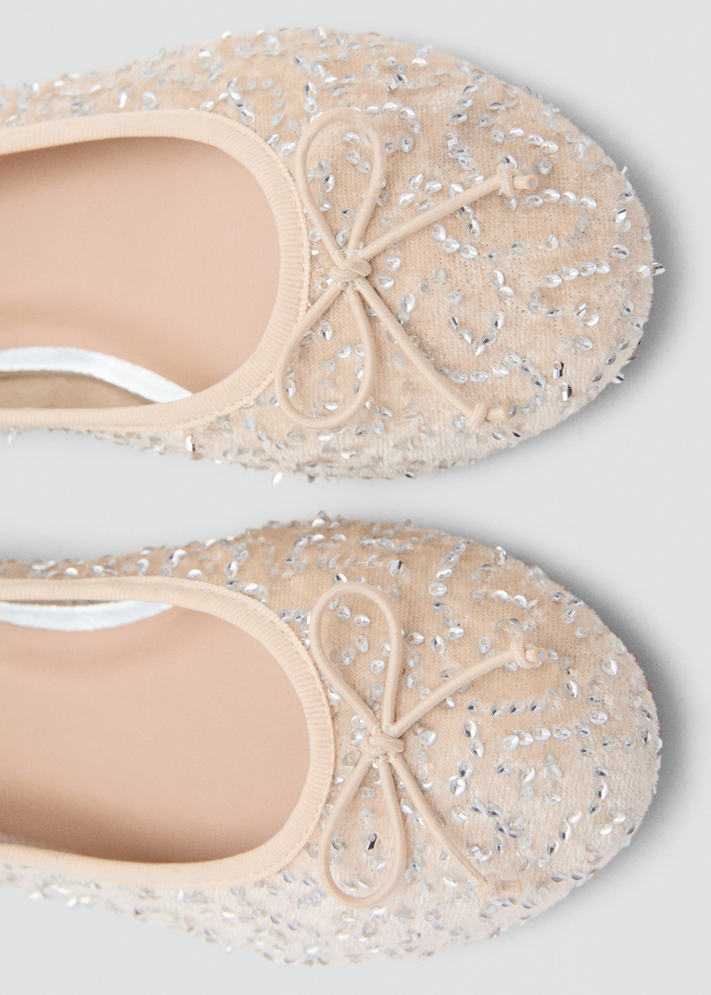 Glitter ballet flats with bow