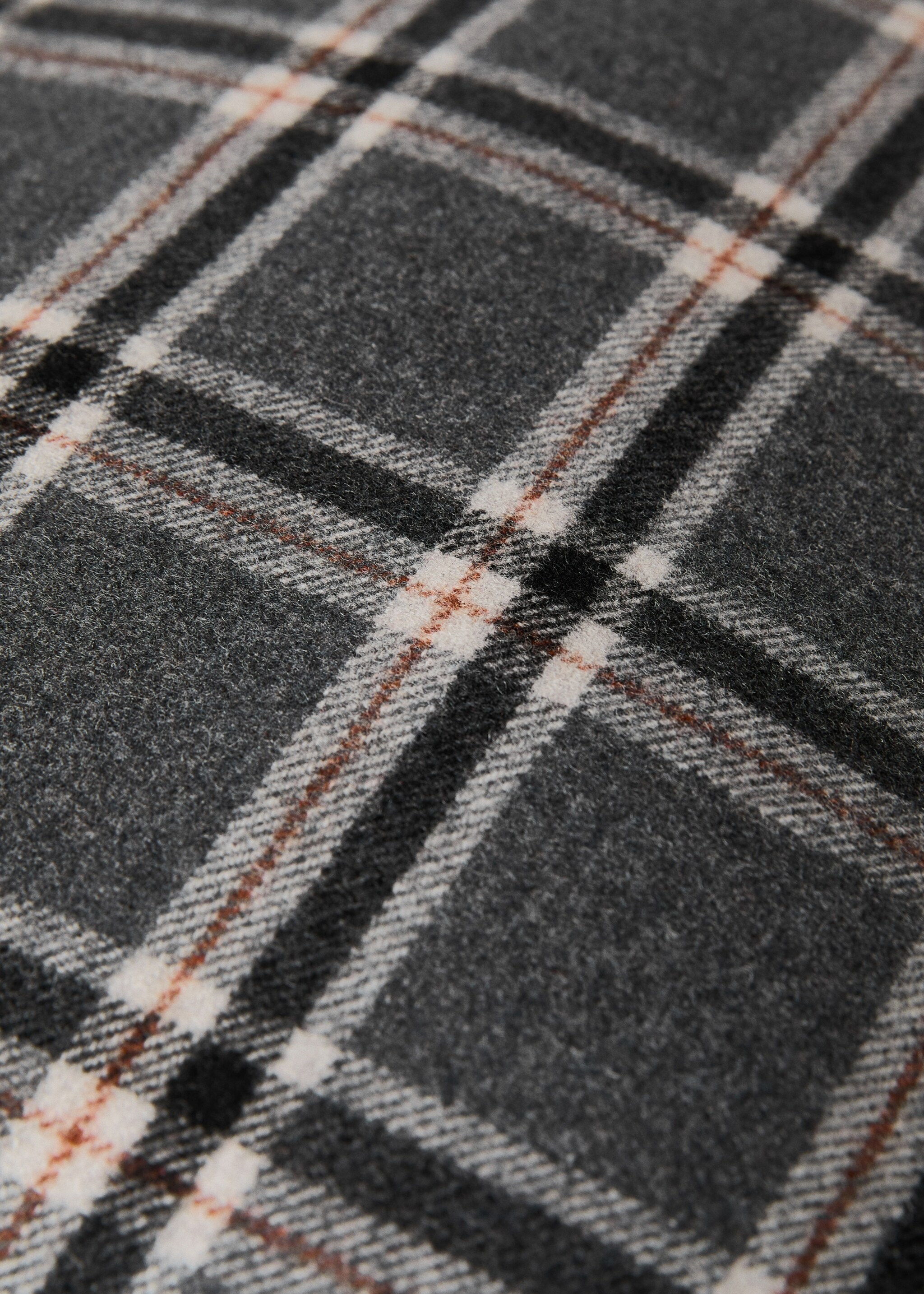Wool check cushion cover 40x60 cm - Details of the article 2, Grey. Ref: 17047901-00.